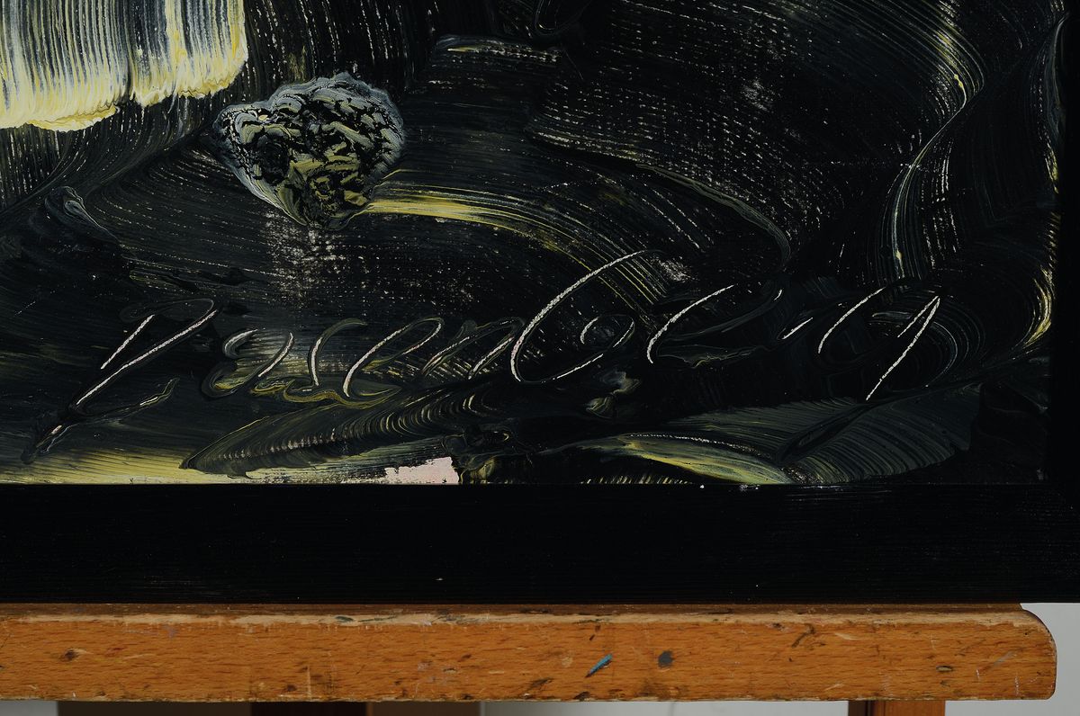 Detail a: Beat Rosenberg, geb. 1954 Aargau/Schweiz, tätig u.a. an der Algarve, hier: Dynamik des Gelb, Öl/Lwd, rechts unten signiert, ca. 100x 70cm, R. ca. ...