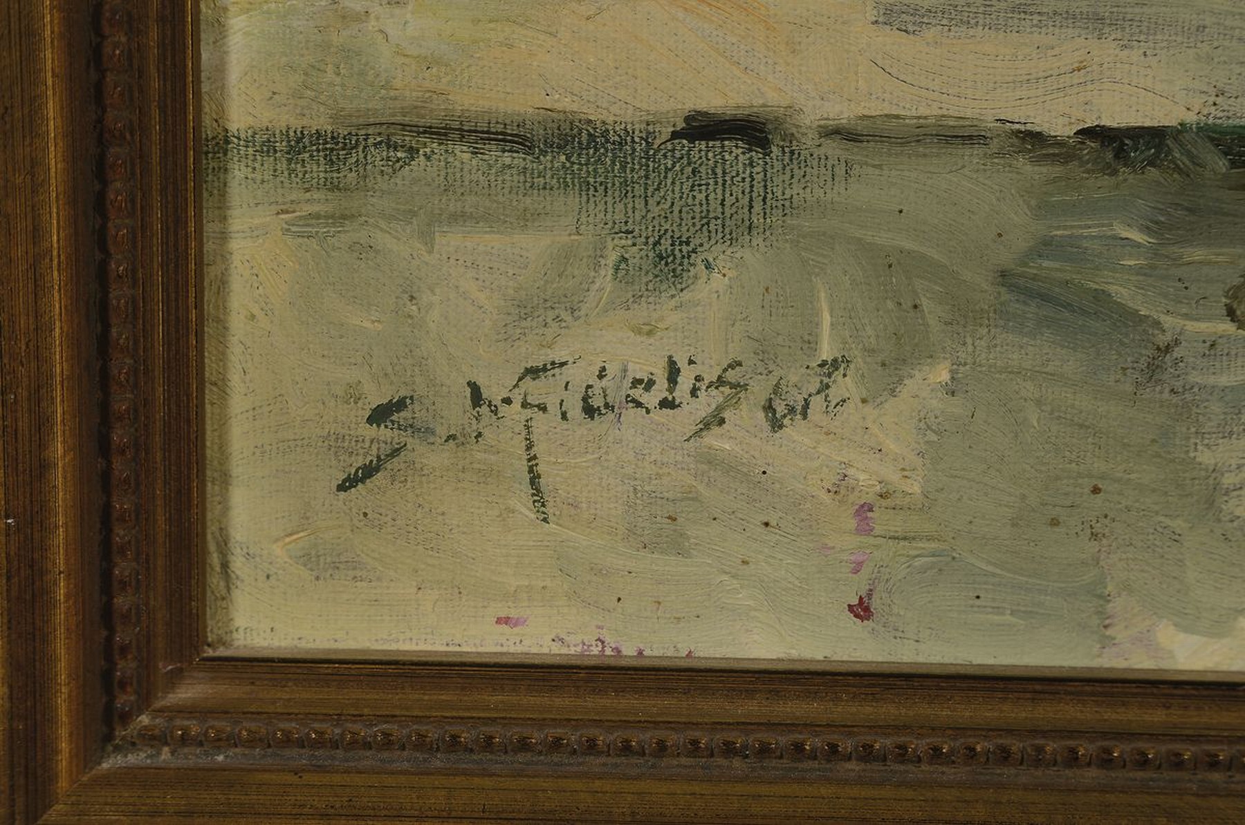 Detail a: Sr. M. Fidelis, um 1900, Stillleben mit Astern und zwei Glasvasen, Öl/Lwd, links unten signiert, wohl Gemälde einer Ordensschwester, ...