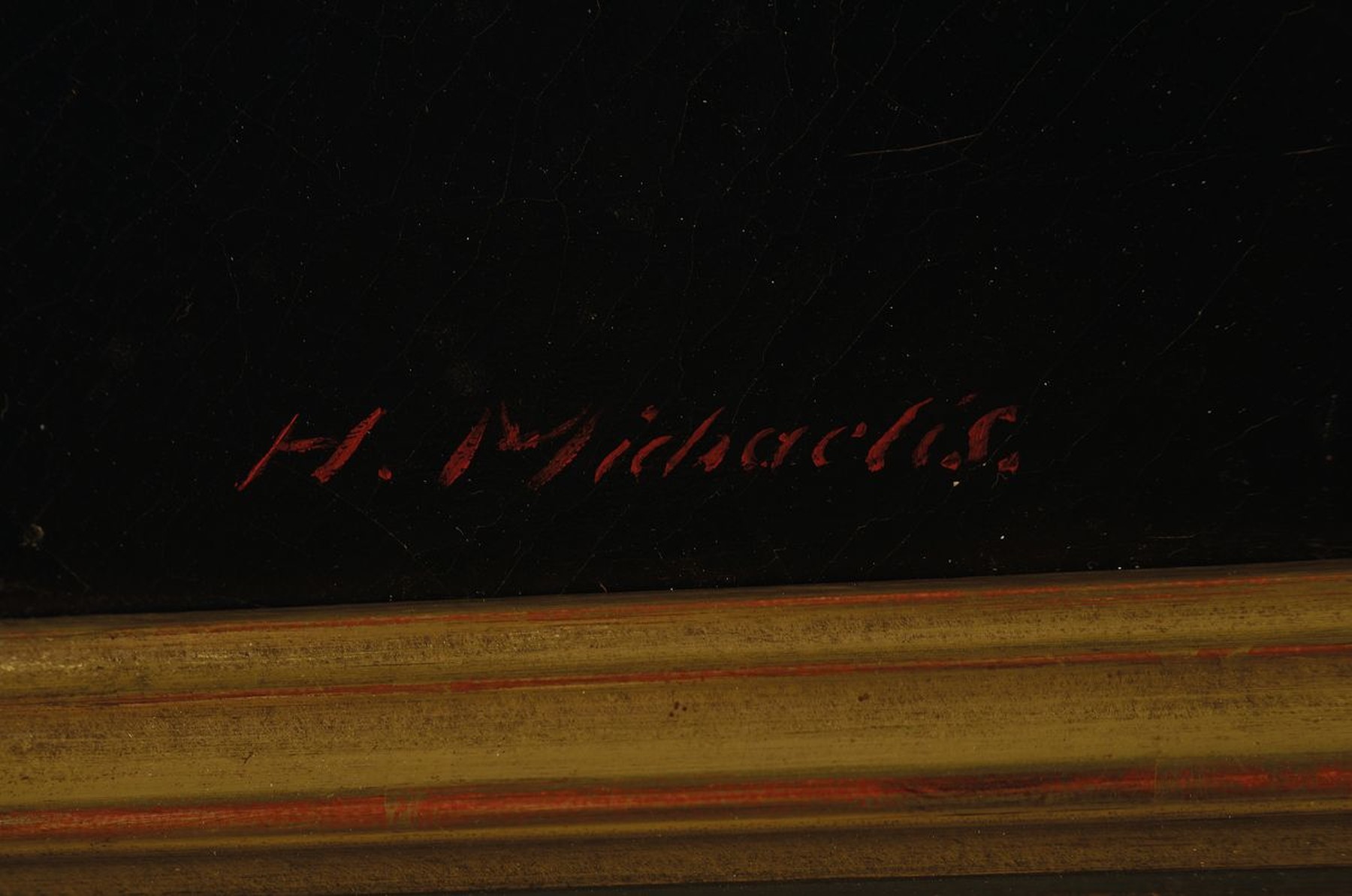 Detail a: Heinrich Georg Michaelis, 1837 Lösnitz - 1898 Frankfurt am Main, Studium an den Akademien Dresden u. Antwerpen, Brustbild eines Herren in ...