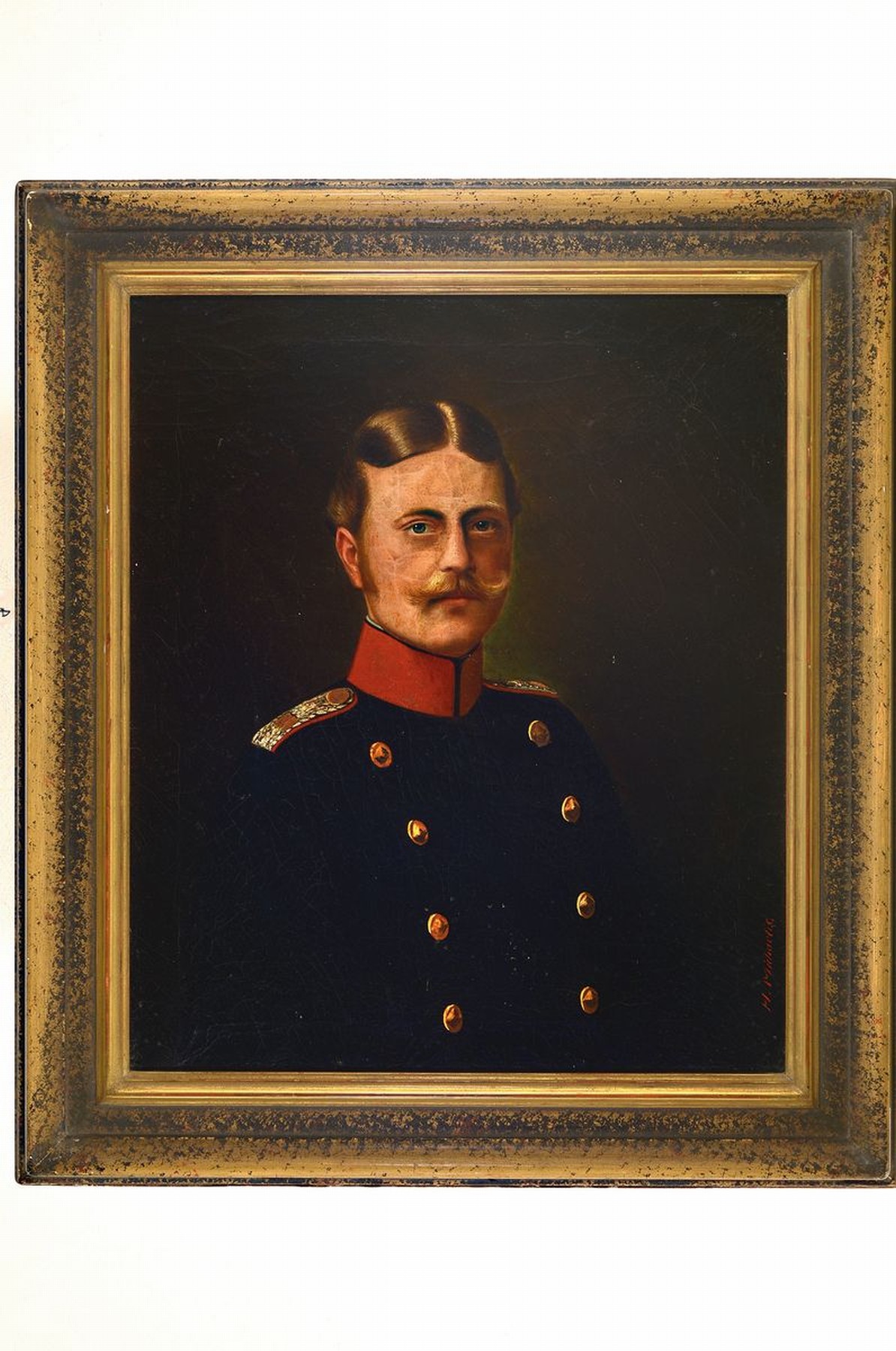 Detail k: Heinrich Georg Michaelis, 1837 Lösnitz - 1898 Frankfurt am Main, Studium an den Akademien Dresden u. Antwerpen, Brustbild eines Herren in ...