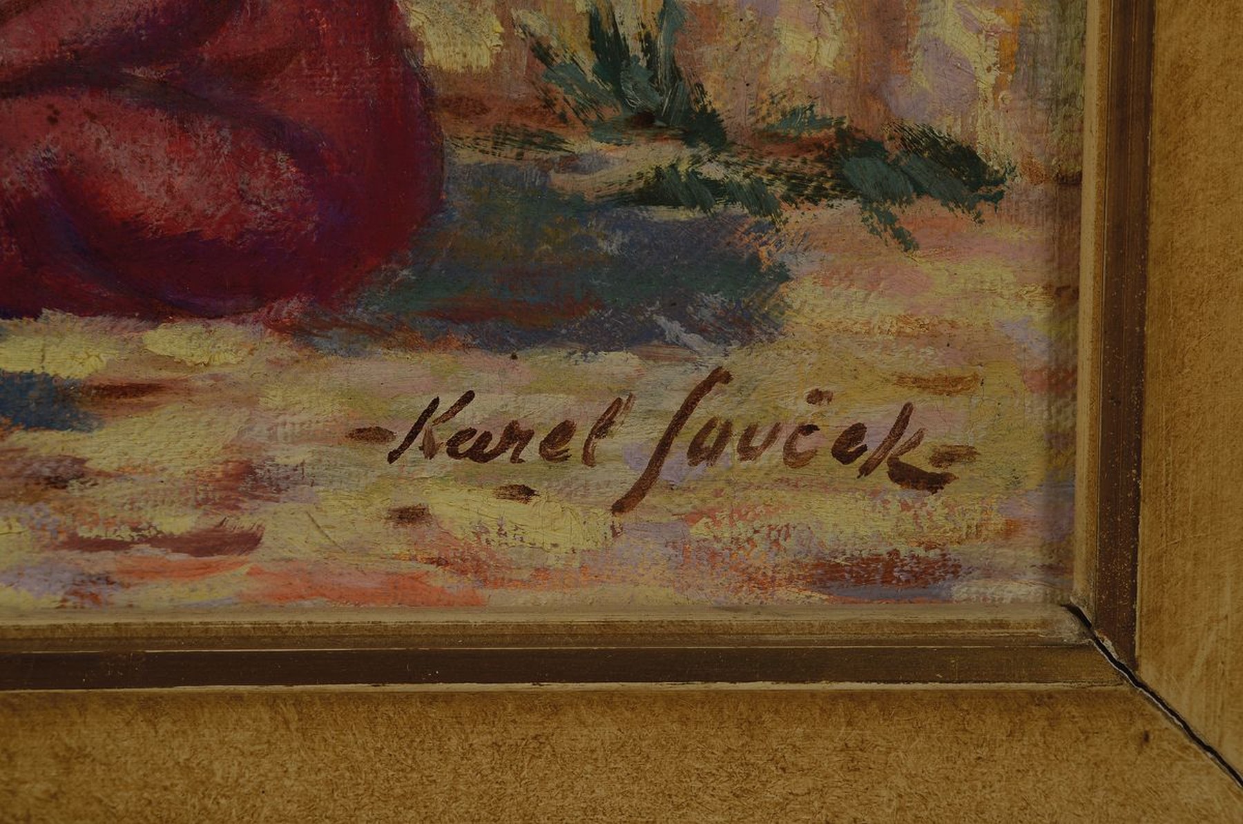 Detail a: Karel Soucek, geb. 1885, arabische Straßenszene mit reicher Figurenstaffage, Öl/Lwd, signiert, 65 x 75 cm, Rahmen: 74 x 84 cm