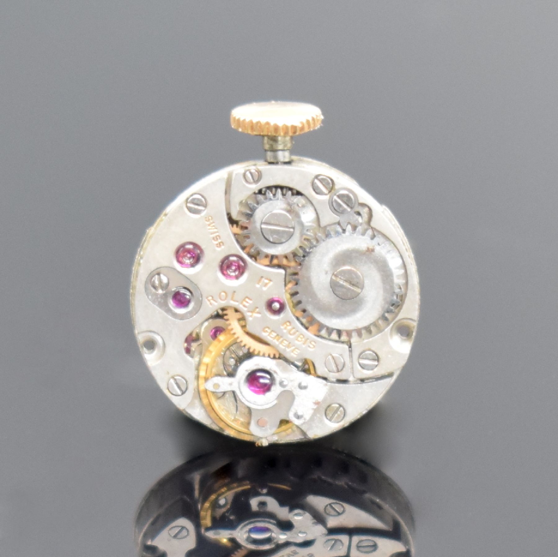 Detail f: ROLEX Precision Damenarmbanduhr in RG 750/000, Schweiz um 1953, Handaufzug, Ref. 8460, 2- teil. Geh., Boden aufgedr., neutr. Gliederband in RG ...
