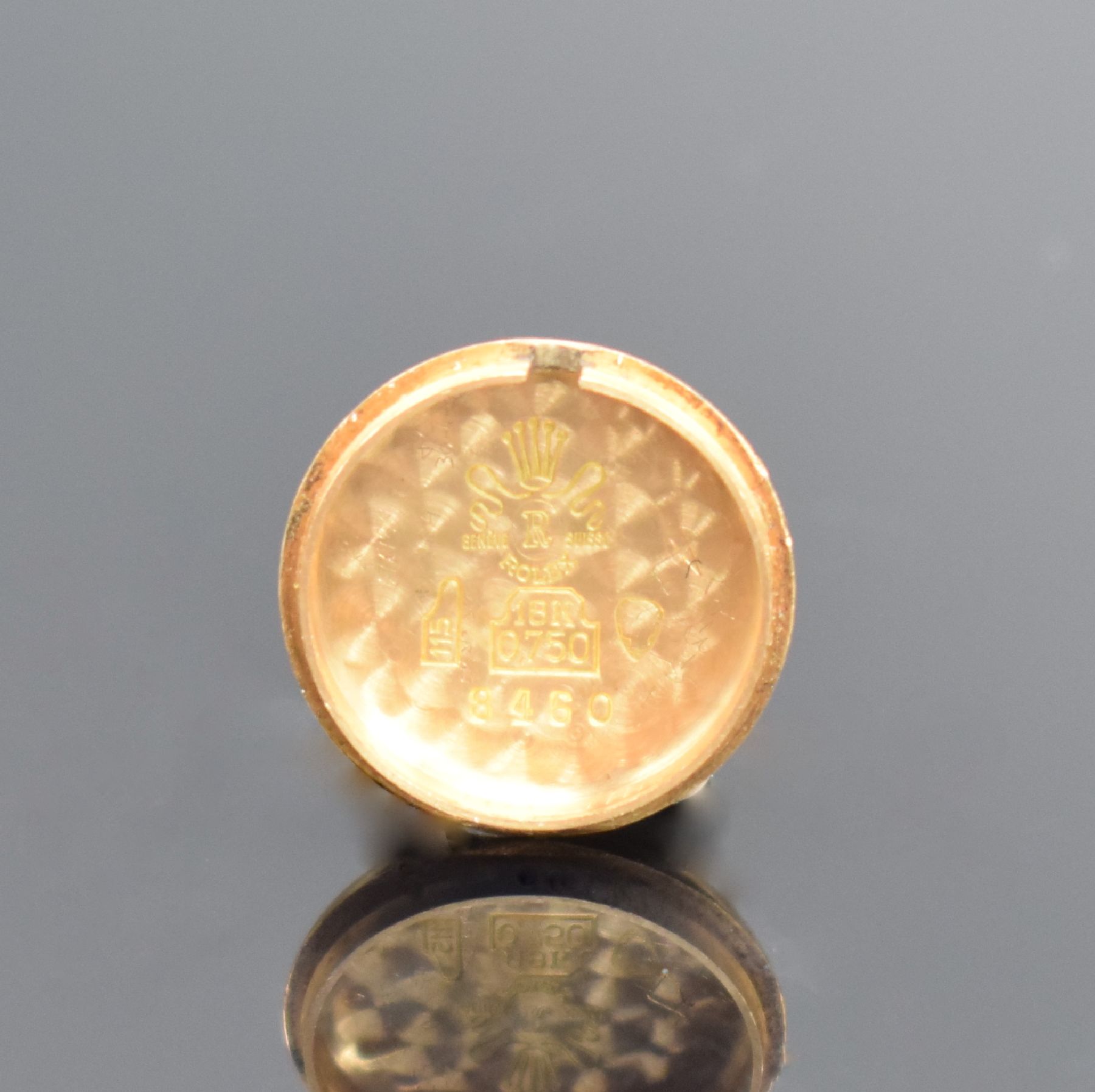 Detail g: ROLEX Precision Damenarmbanduhr in RG 750/000, Schweiz um 1953, Handaufzug, Ref. 8460, 2- teil. Geh., Boden aufgedr., neutr. Gliederband in RG ...