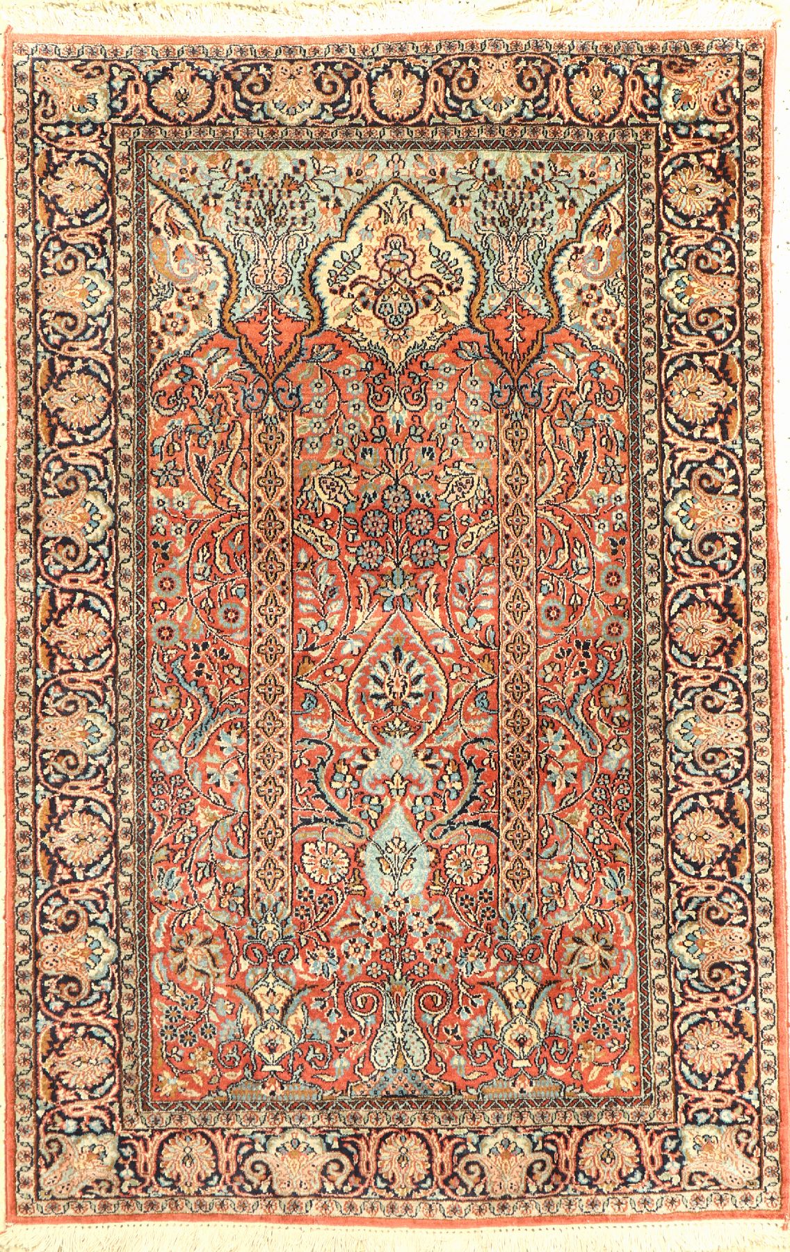 Kaschmir, Indien, ca. 40 Jahre, merzerisierte Baumwolle, ca. 145 x 95 cm, EHZ:2