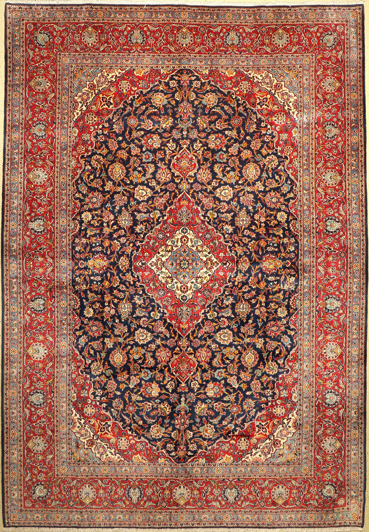 Keschan Kork, Persien, ca. 50 Jahre, Korkwolle, ca. 400 x 280 cm, Restauriert, EHZ:2