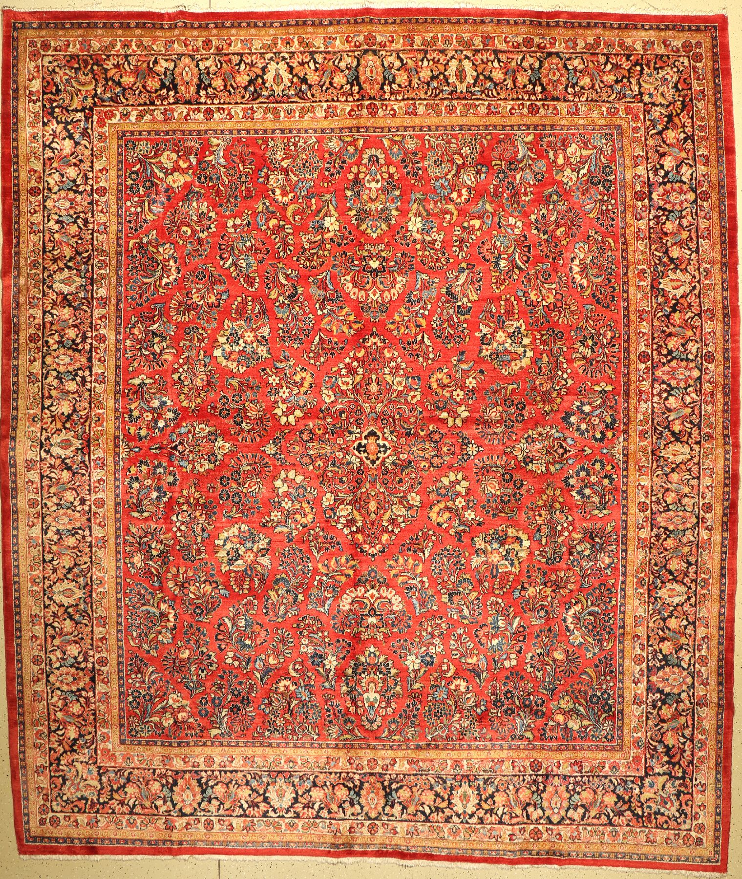 US Re-Import Sarogh, Persien, um 1940, Wolle auf Baumwolle, ca. 400 x 340 cm, EHZ: 2