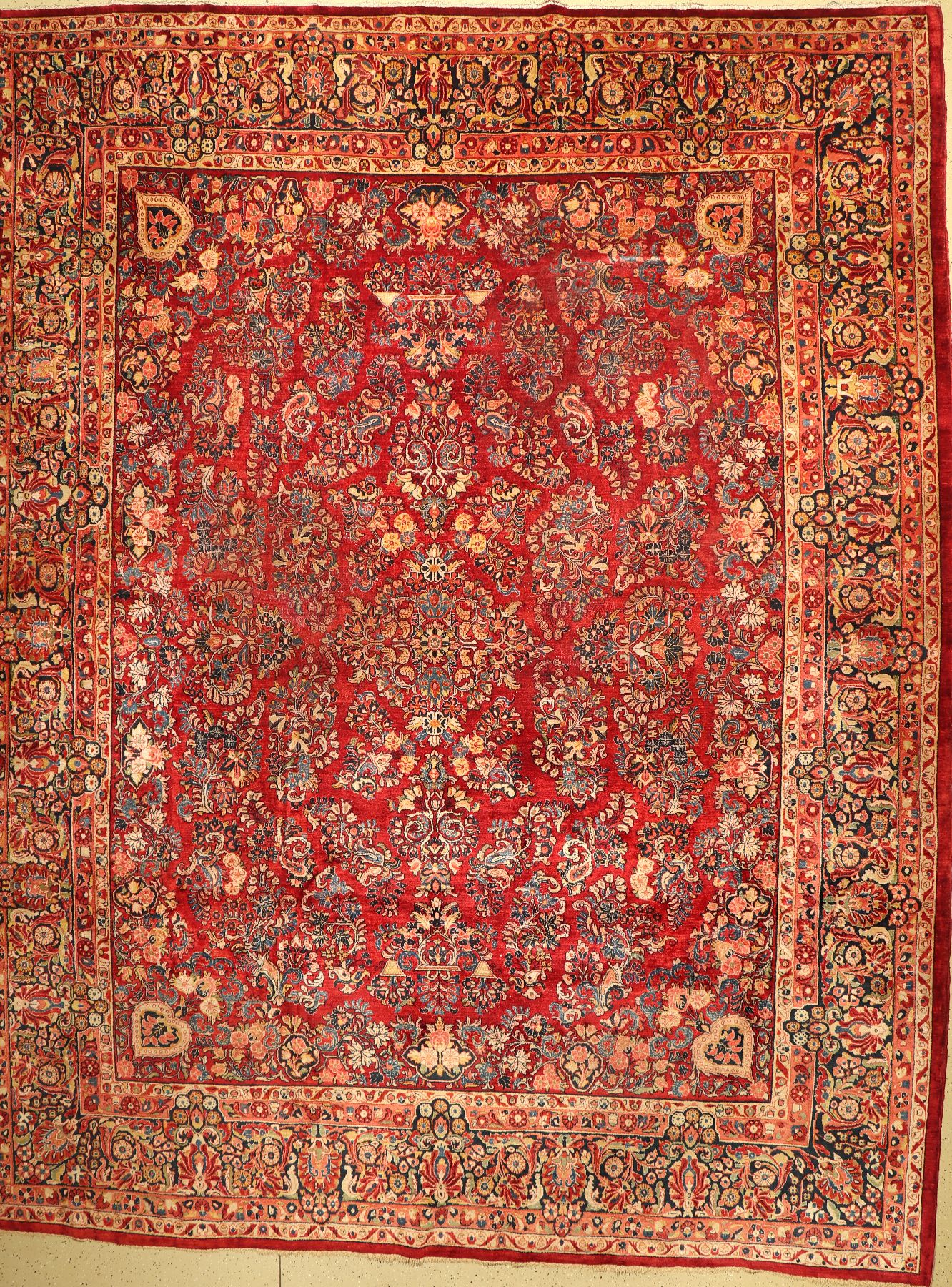 US Re-Import Sarogh, Persien, um 1930, Wolle auf Baumwolle, ca. 460 x 366 cm, EHZ: 3