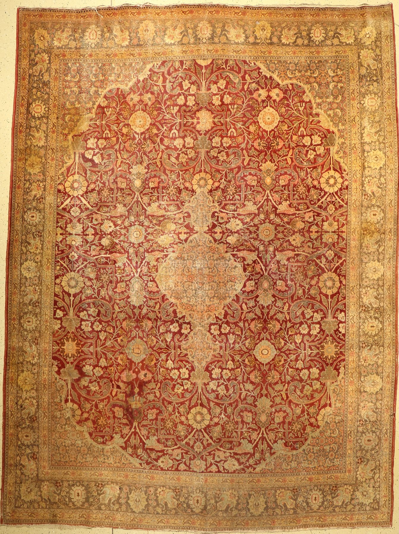 Antiker Täbriz, Persien, um 1900, Wolle aufBaumwolle, ca. 385 x 280 cm, EHZ: 5-6