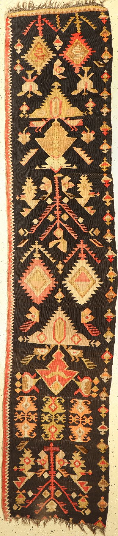 Antiker Karabagh Kelim, Kaukasus, um 1900, Wolle auf Wolle, ca. 310 x 65 cm, EHZ: 3