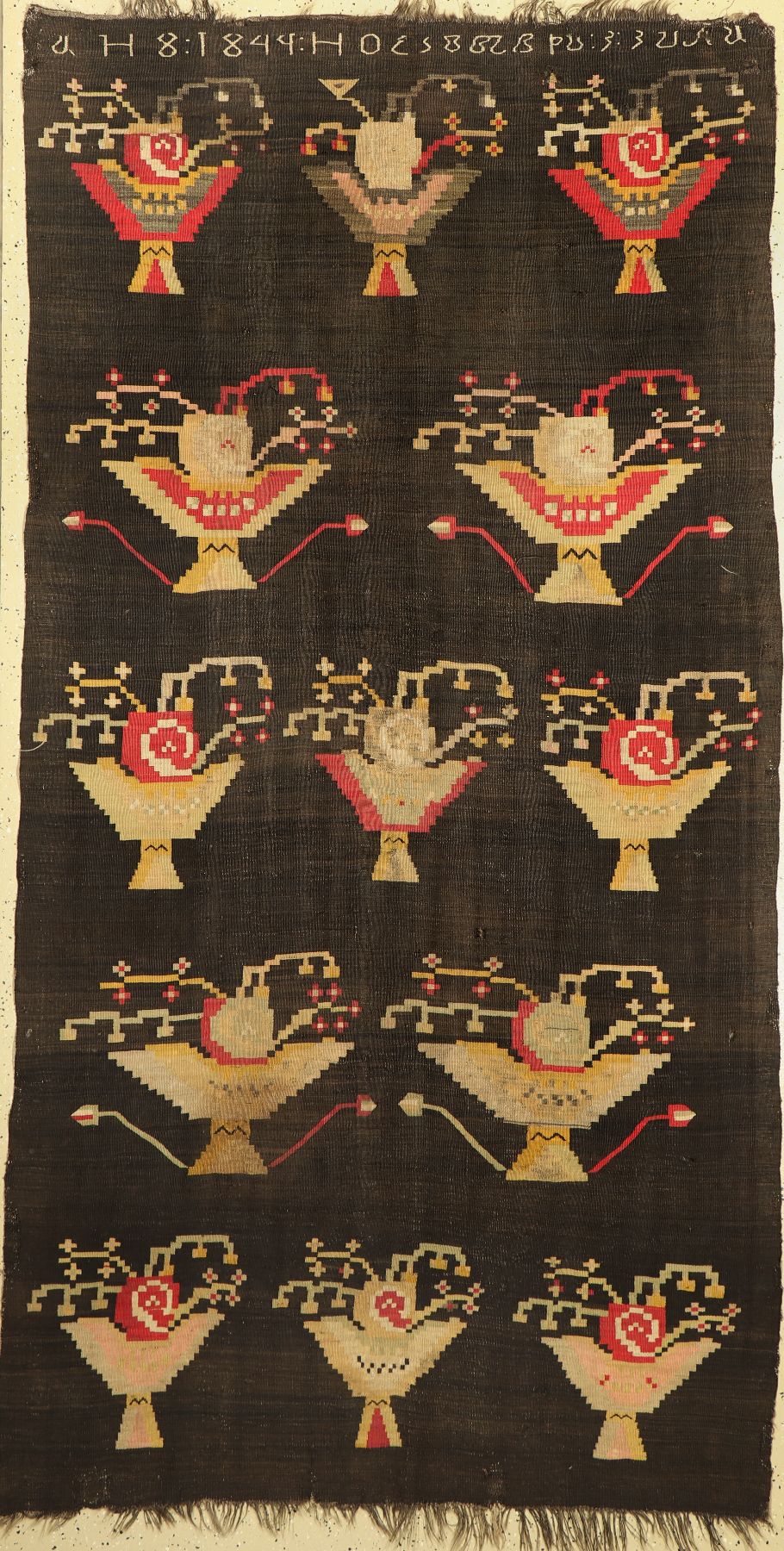 Antiker Karabagh Kelim, Kaukasus, um 1900, Wolle auf Wolle, ca. 264 x 140 cm, EHZ: 3-4