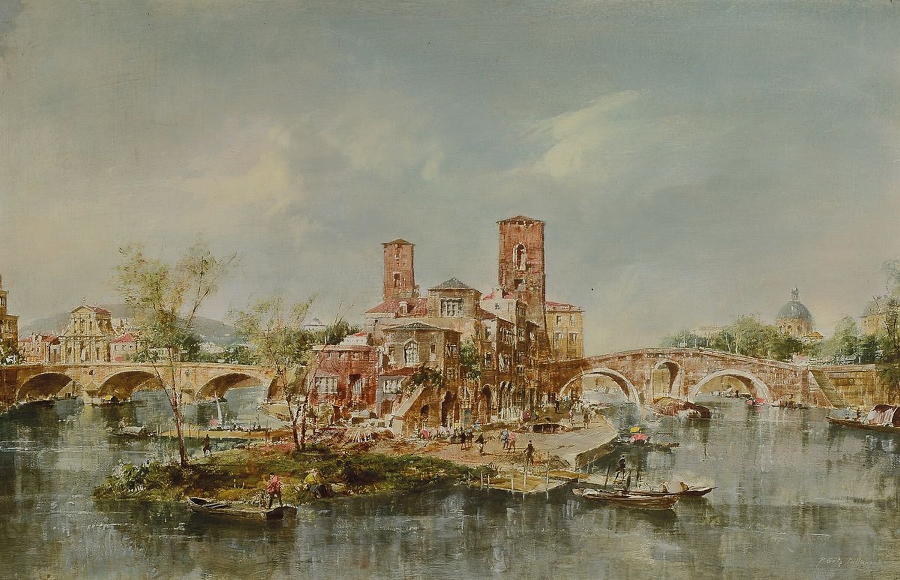 Peter Götz Pallmann, 1908-1966 Berlin, autodidaktische Ausbildung, vorwiegend Stadtansichten im Stilgefüge des deutschen Impressionismus, hier: ...