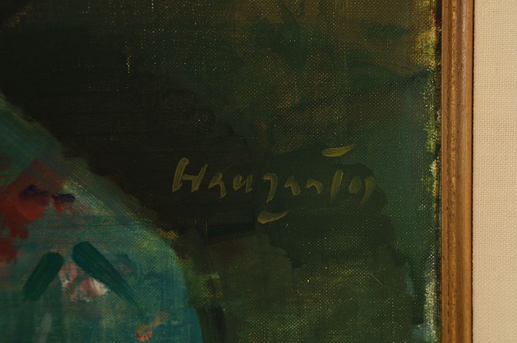 Detail a: Julian Grau Santos, geb. 1937 Canfranc (Pyrenäen), Sohn der Künstler Emilio Grau und Angeles Santos, hier: Stillleben mit Blumen, Obst, Geschirr ...