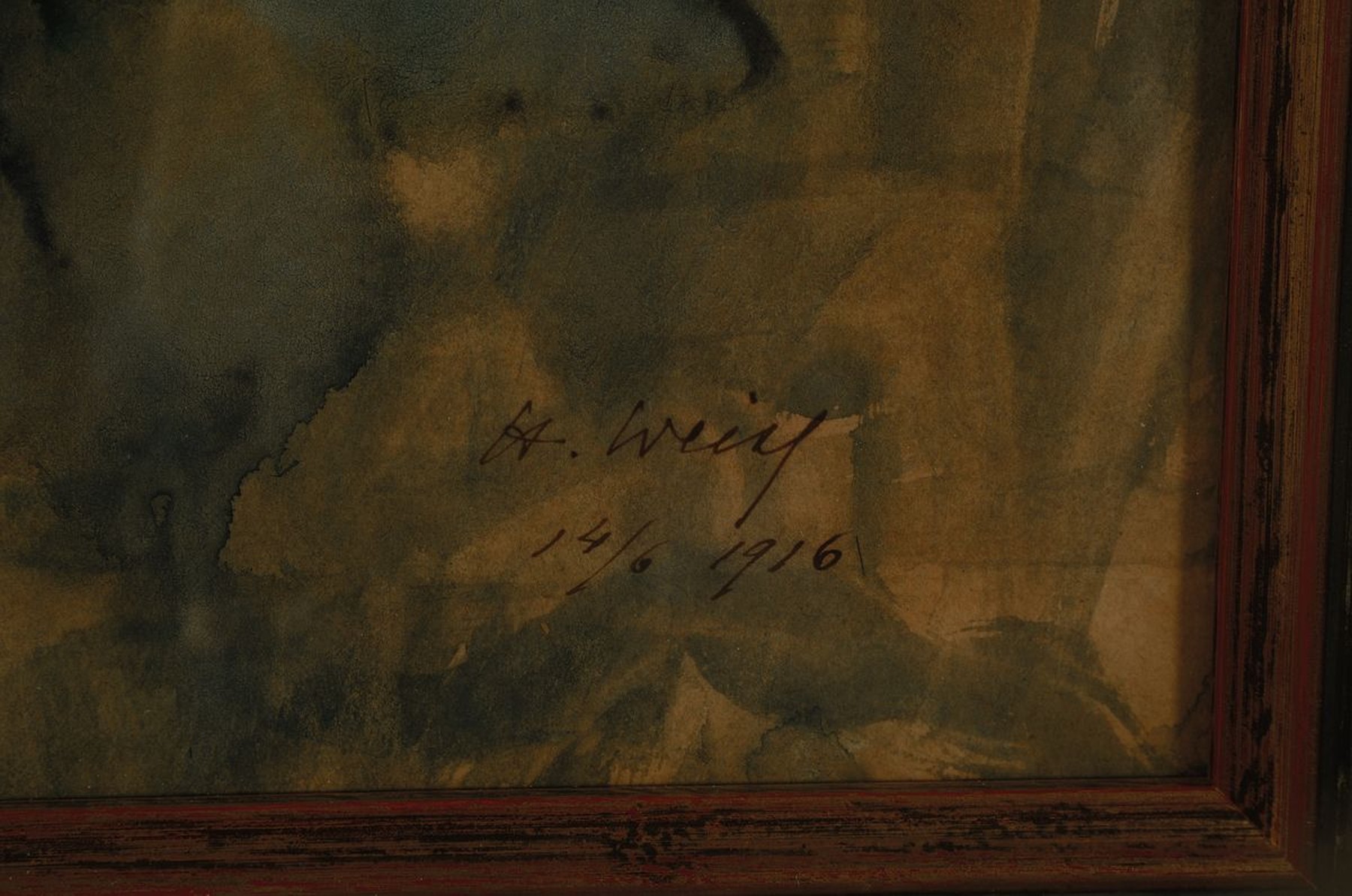 Detail a: Hedwig Weiss, 1860-1923, Rosen, Aquarell auf Papier, rechst unten signiert und dat. 14/6/1916, ca. 24x24cm, u.Gl., R. ca. 31x31cm