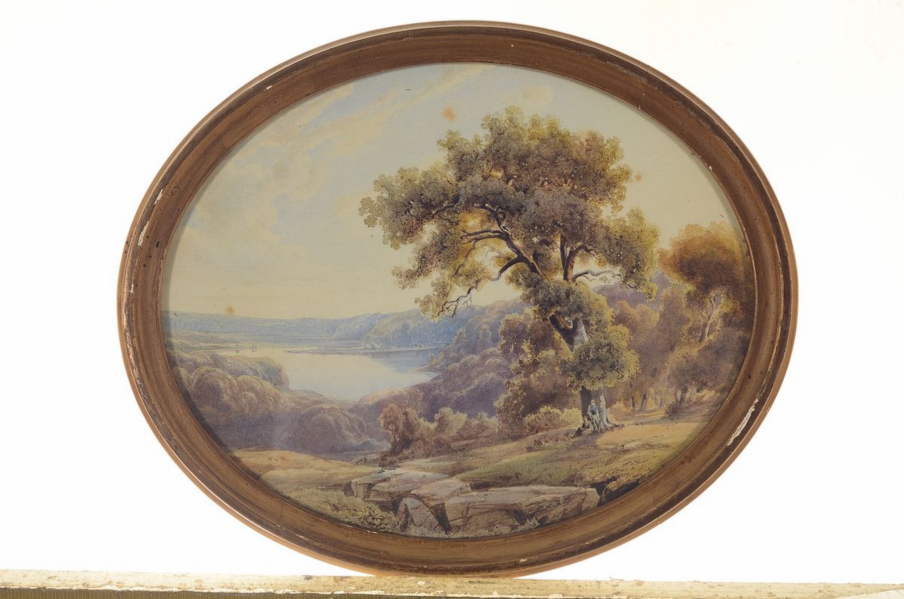 Detail l: Süddeutscher Künstler, Mitte 19. Jh., Gebirgsseen, spätromantische Aquarelle von feiner Qualität, re. außen unleserlich signiert und datiert ...