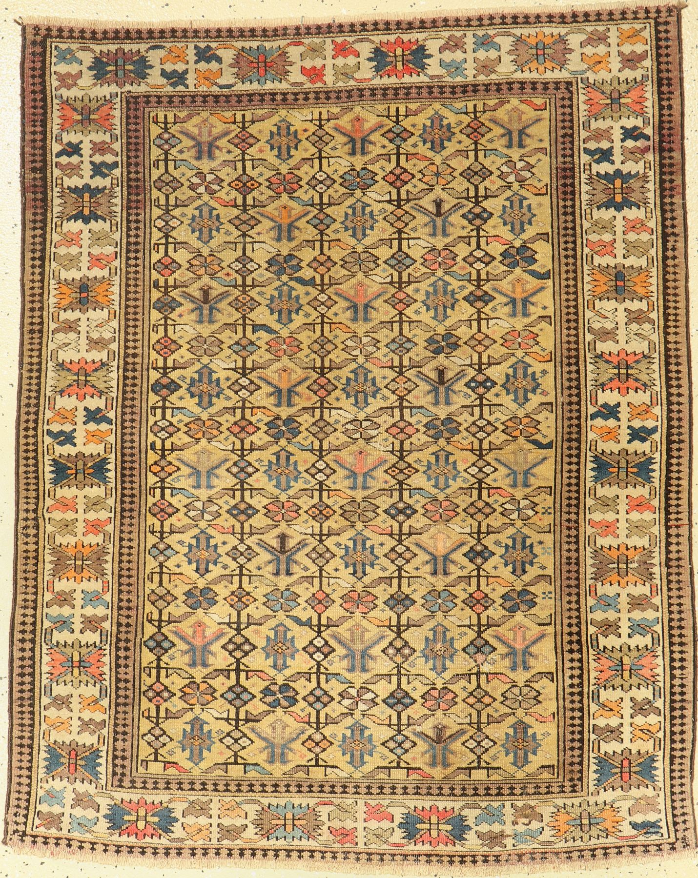 Schirwan antik, Kaukasus, um 1900, Wolle auf Wolle, ca. 143 x 115 cm, EHZ: 3, (verkürzt)