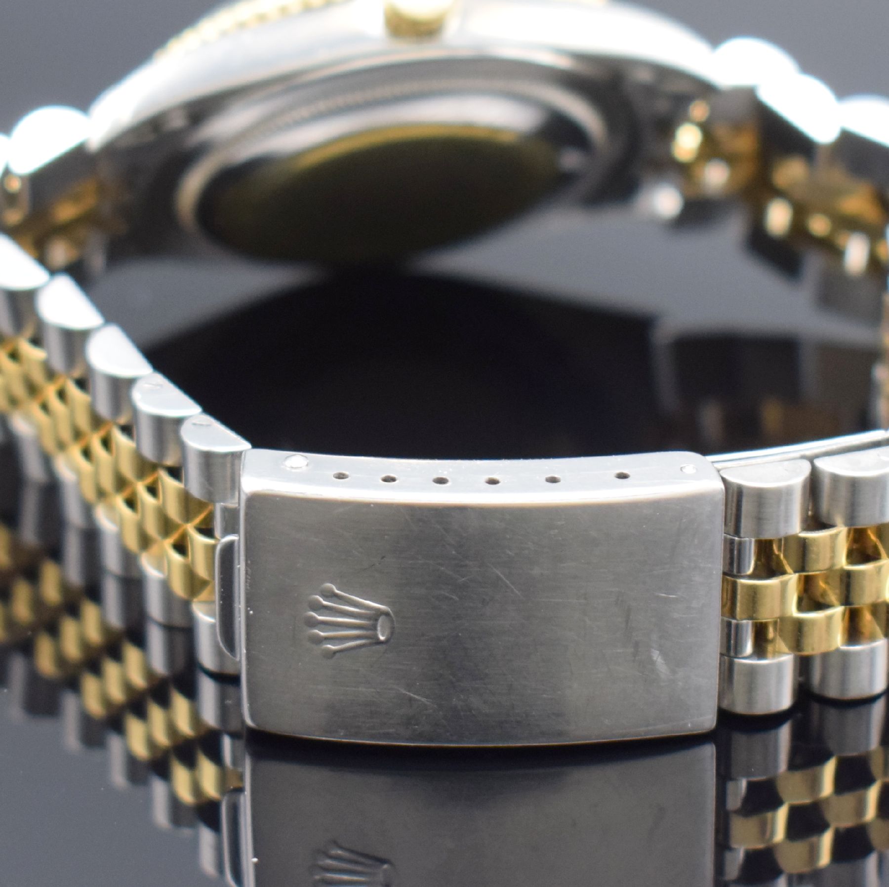 Detail c: ROLEX Oyster Perpetual Datejust Turn-O-Graph sog. Thunderbird Herrenarmbanduhr Referenz 1625, Schweiz II. Quartal 1972 lt. Gravur im Geh. Boden, ...