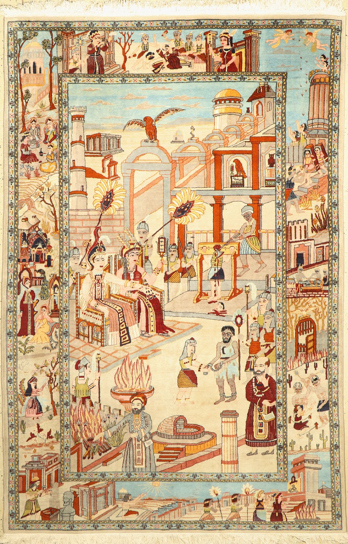 Lahor fein, Pakistan, ca. 50 Jahre, Korkwolle, ca. 275 x 182 cm, gereinigt, EHZ: 2