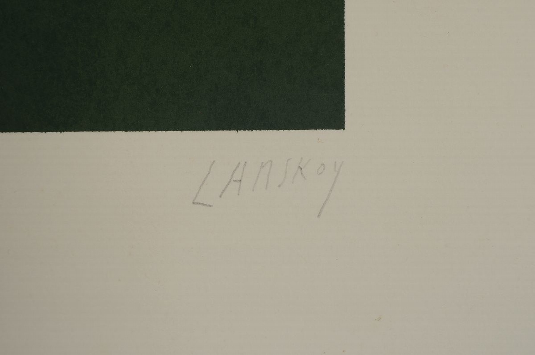 Detail a: André Lanskoy, 1902 Moskau-1976 Paris, Komposition auf grünem Grund, Farblithographie, handsigniert und bez. e.a., Abb. ca. 68x44cm, Blattgr. ca. ...