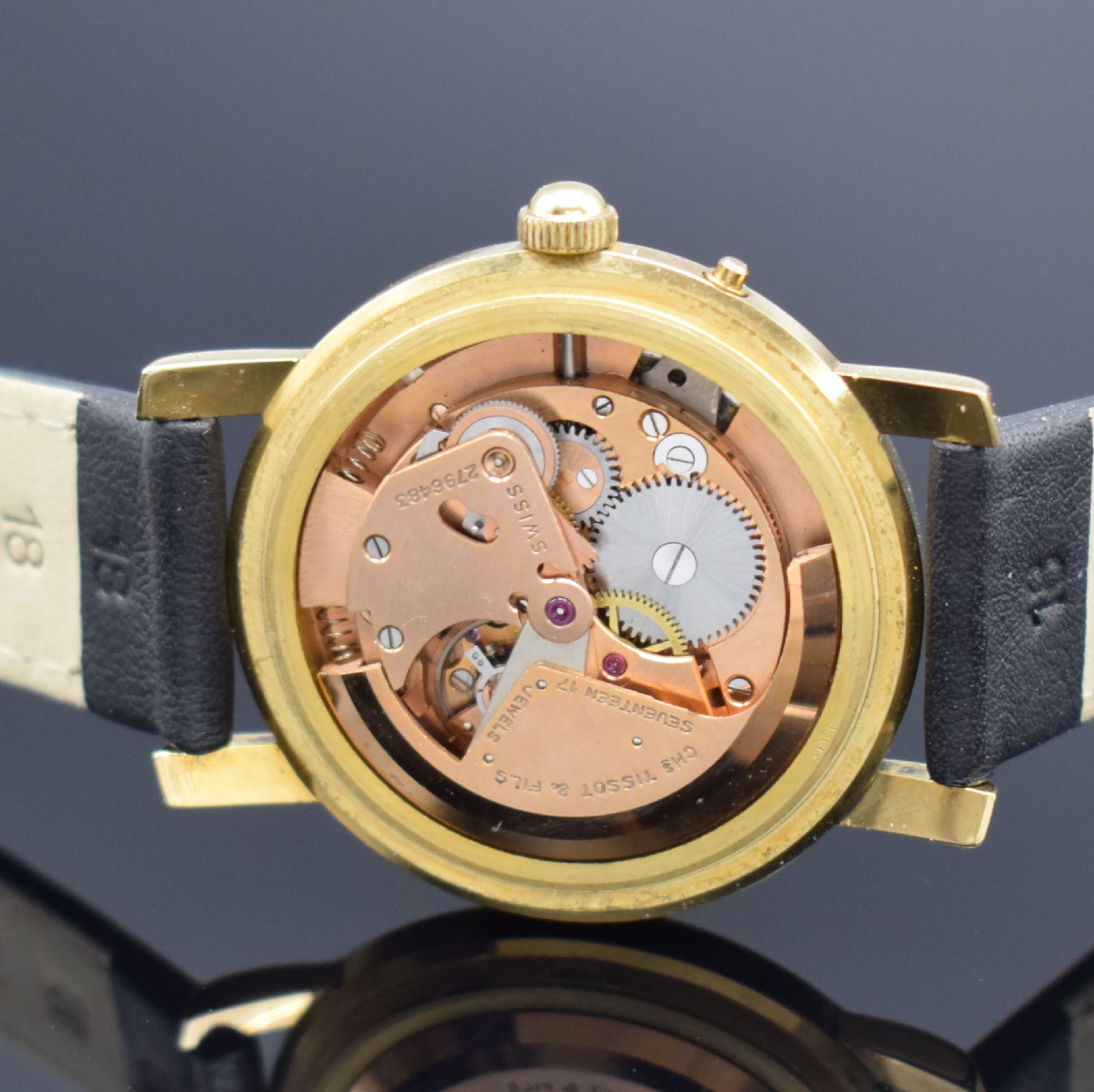Detail e: TISSOT Navigator seltene, auf 100 Stück limitierte Herrenarmbanduhr in GG 750/000 mit Weltzeitanzeige Referenz OR 4001, Schweiz nach Vorbild und mit ...