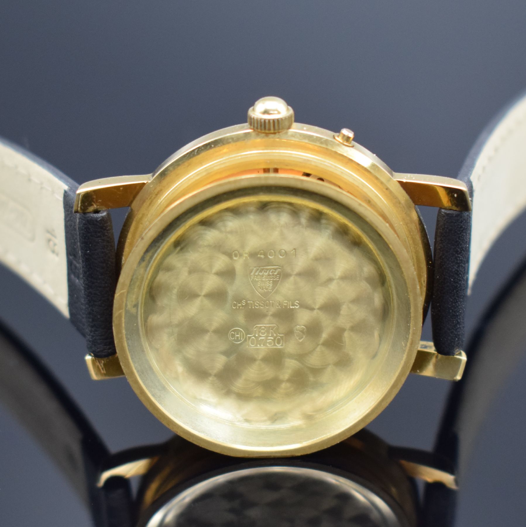 Detail g: TISSOT Navigator seltene, auf 100 Stück limitierte Herrenarmbanduhr in GG 750/000 mit Weltzeitanzeige Referenz OR 4001, Schweiz nach Vorbild und mit ...