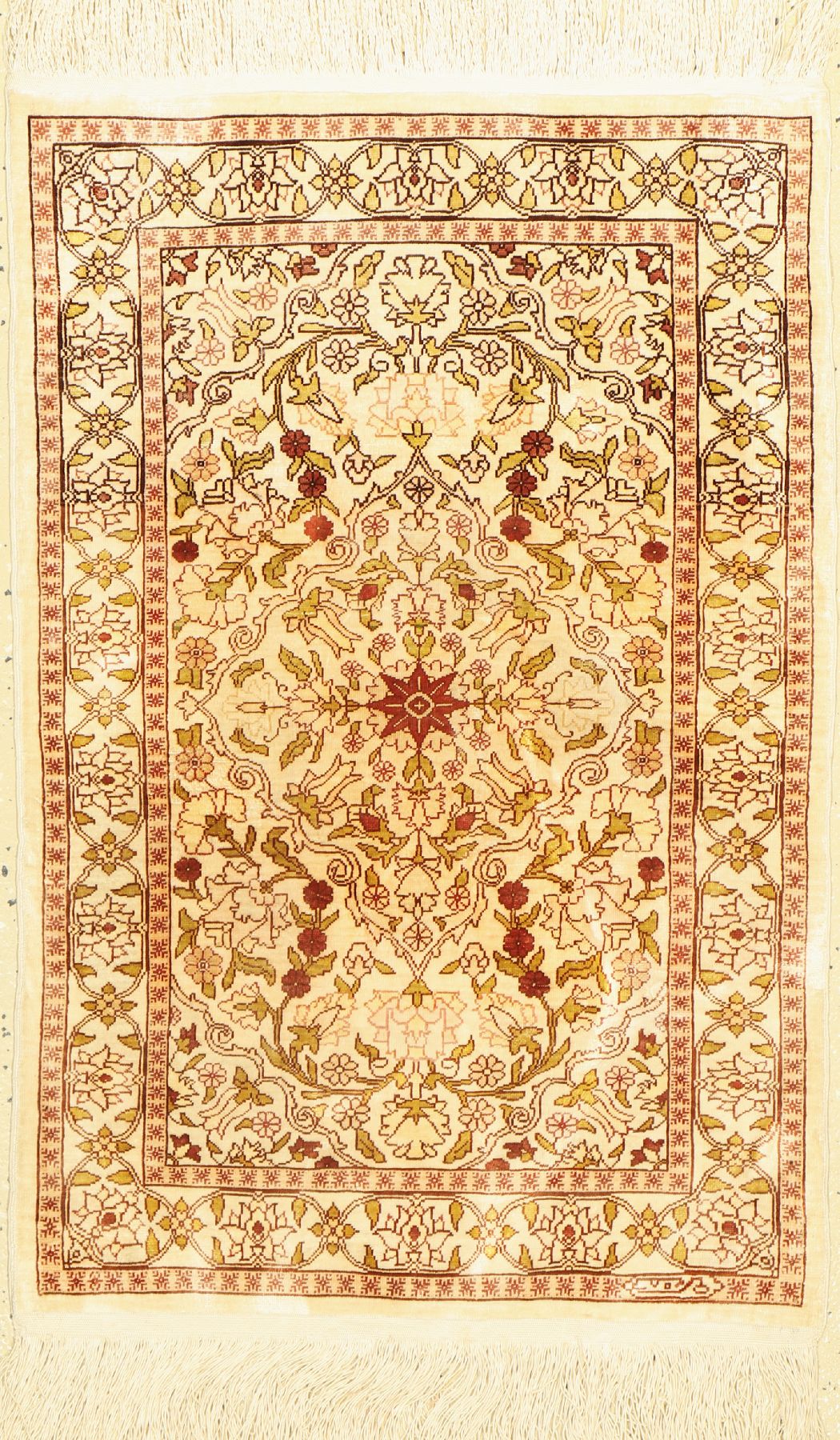 Hereke Seide, signiert, Türkei, ca. 50 Jahre, reine Naturseide, ca. 69 x 46 cm, EHZ: 2