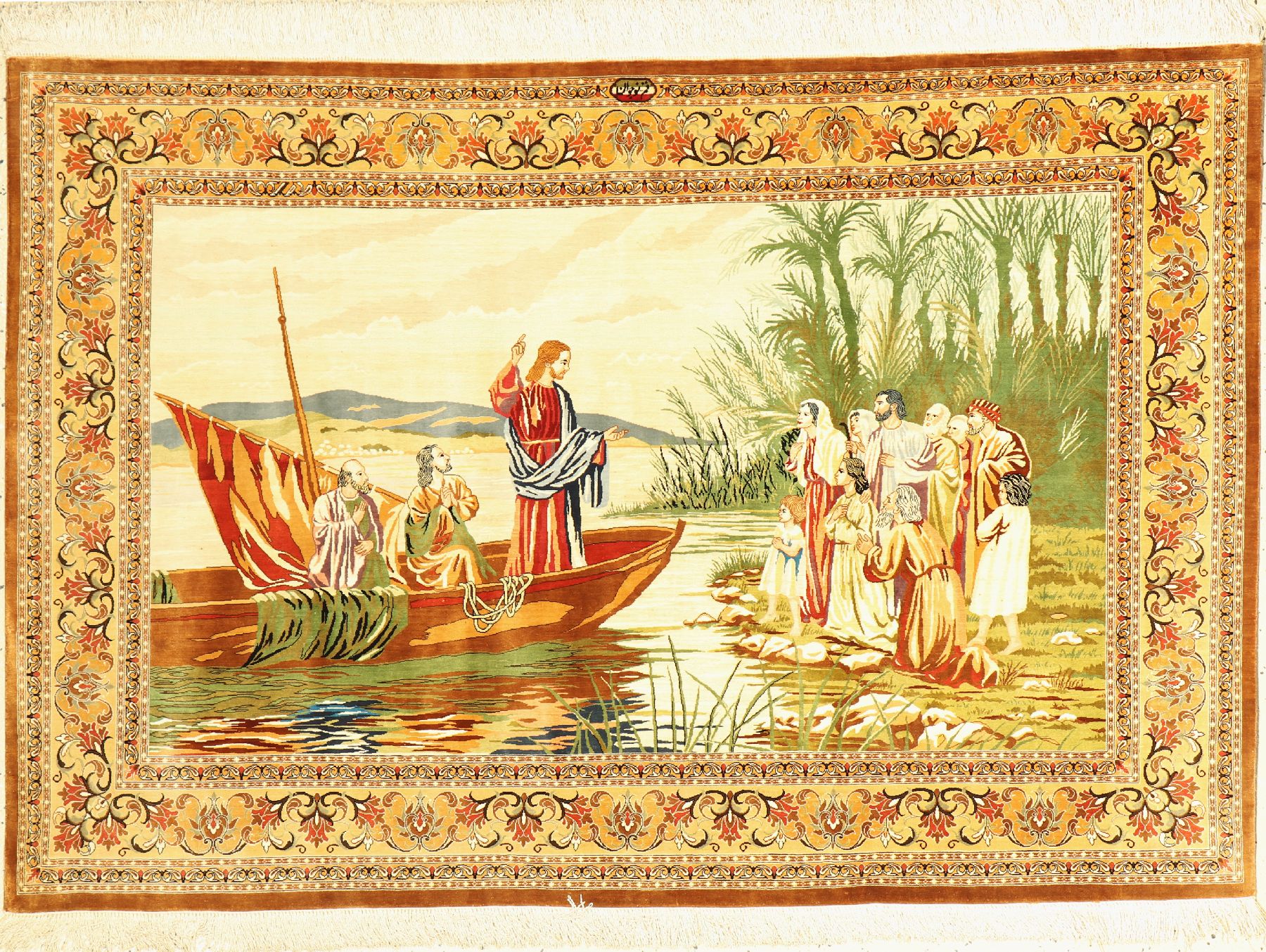 Ghom Seide, signiert, (Nojawan), Persien, ca. 40 Jahre, reine Naturseide, ca. 149 x 102 cm, ca. 1,0 Mio. Kn/qm, EHZ: 2