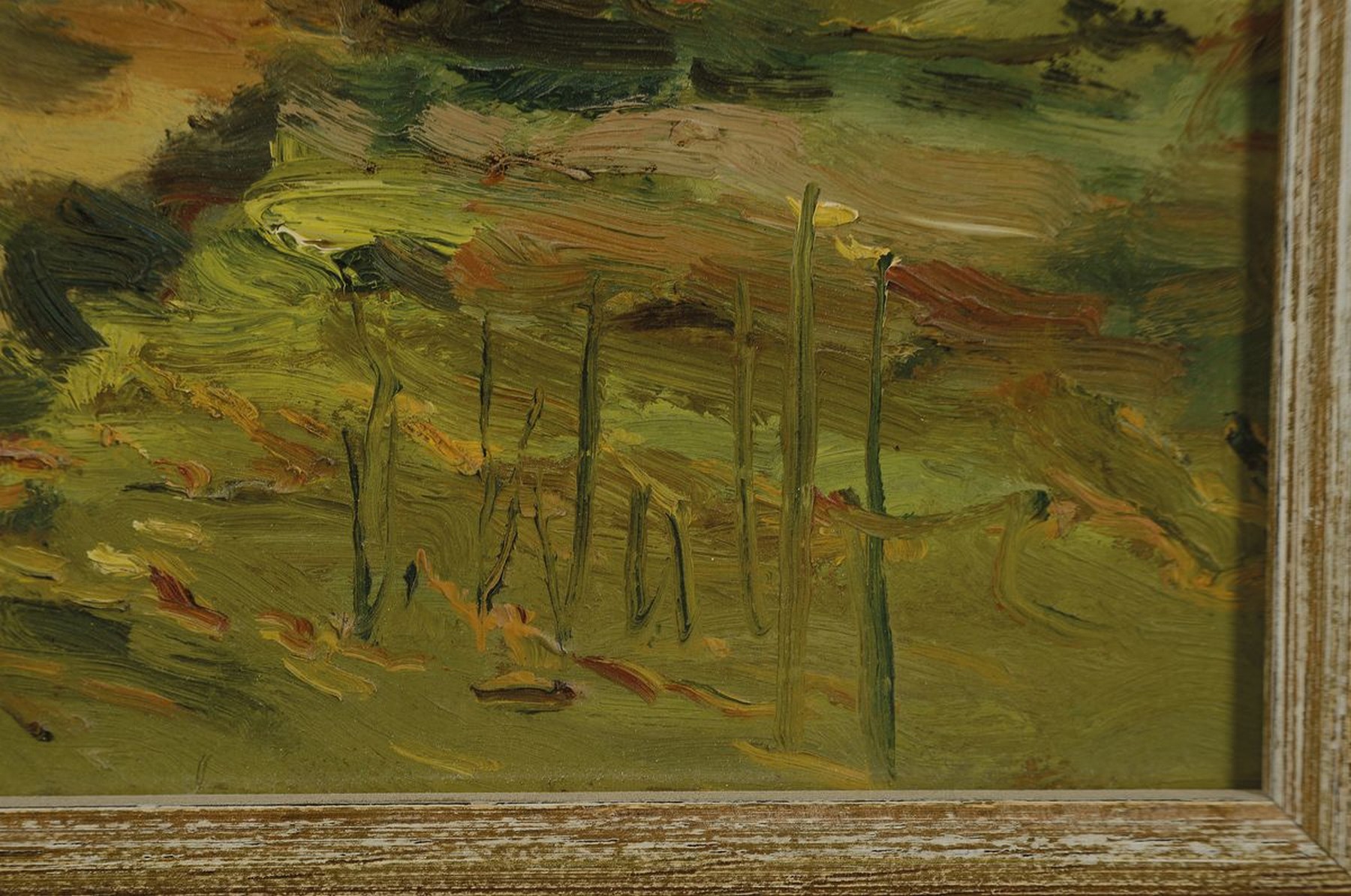 Detail a: Dieter Wulff, geb. 1929 Danzig, Stuttgarter Maler, "Herbststimmung auf der Fraueninsel",Öl/Pappe, signiert, ca. 54 x 60 cm, Rahmen ca. 71 ...
