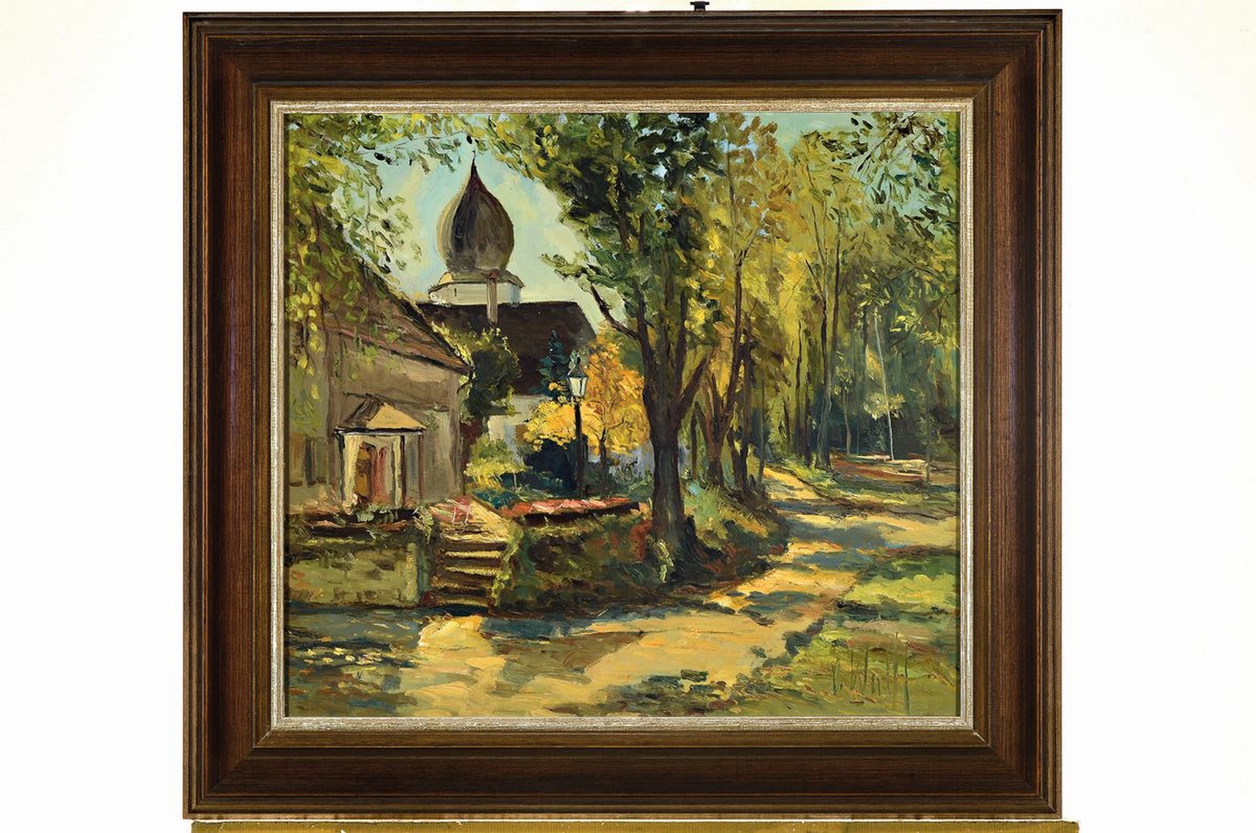 Detail k: Dieter Wulff, geb. 1929 Danzig, Stuttgarter Maler, "Herbststimmung auf der Fraueninsel",Öl/Pappe, signiert, ca. 54 x 60 cm, Rahmen ca. 71 ...