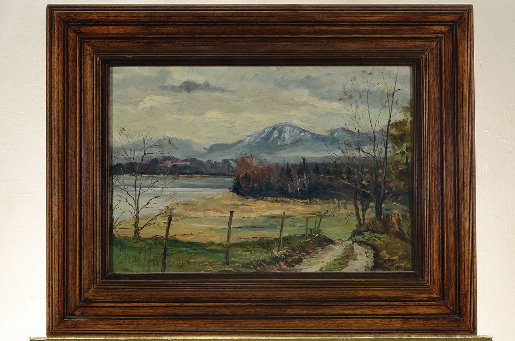 Detail k: Dieter Wulff, geb. 1929 Danzig, Stuttgarter Maler, "Weg auf die Halbinsel Sassau", Öl/Karton, signiert, ca. 35 x 51 cm, Holzrahmen ca. 56 ...