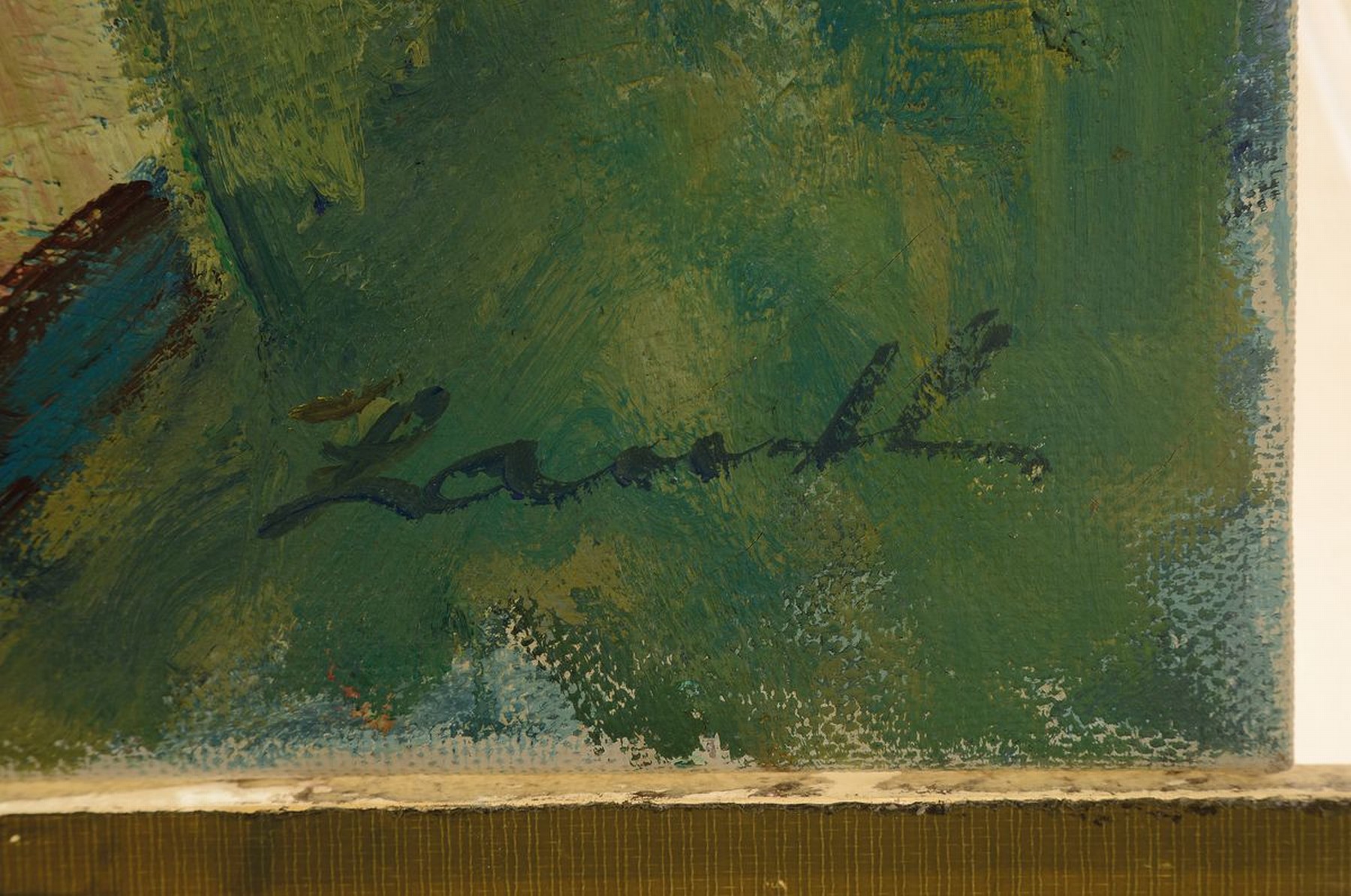 Detail a: Robert Lauth, 1896-1985 Ludwigshafen am Rhein, Blumenstillleben mit Buch, Öl/Lwd, rechts unten signiert, ca. 80x70cm