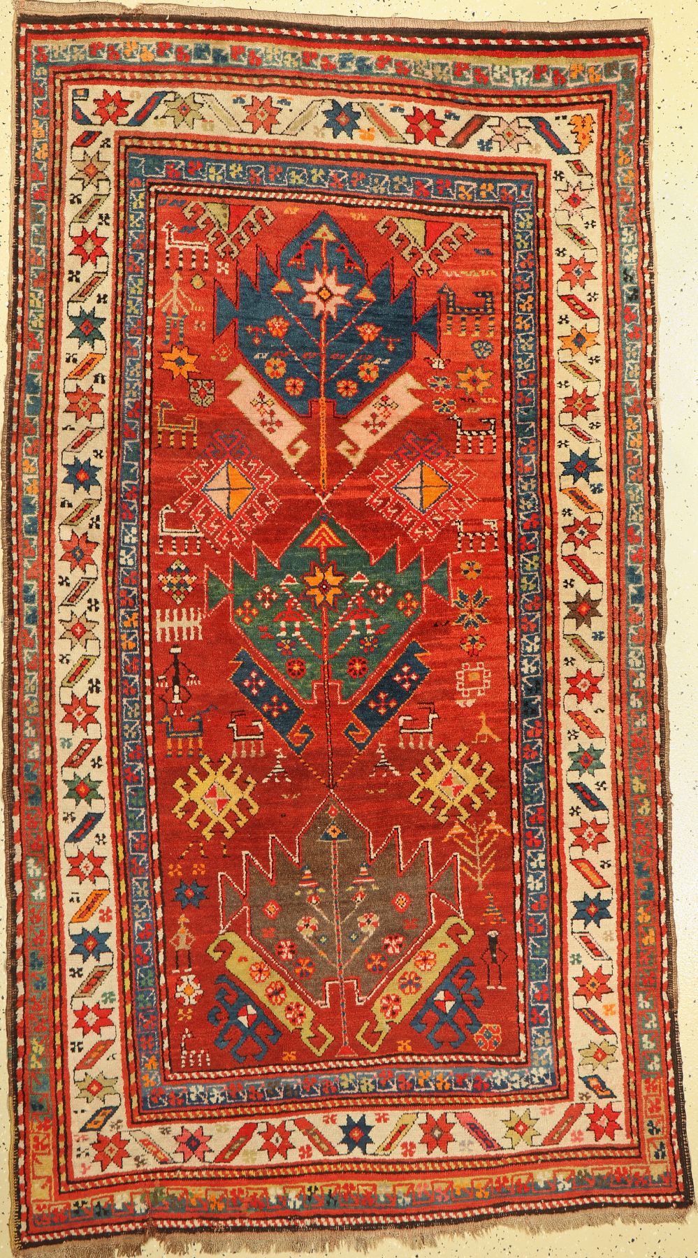 Kazak alt, Kaukasus, um 1930, Wolle auf Wolle, ca. 220 x 125 cm, EHZ: 2-3