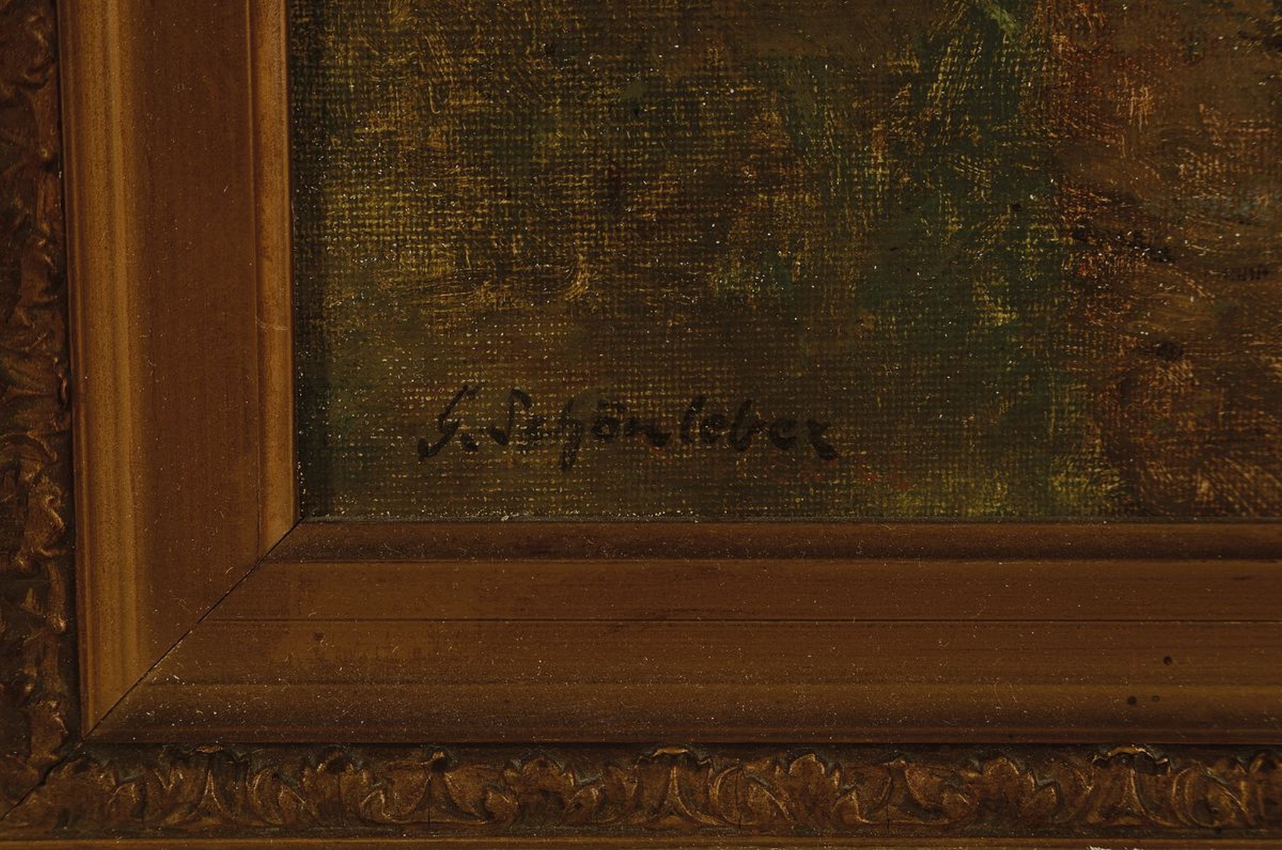 Detail a: Gustav Schönleber, 1851 Bietigheim-1917 Karlsruhe, Brückenhaus am Kanal, Öl/ Malkarton, links unten signiert, ca. 27x37cm, R. ca. 46x55cm