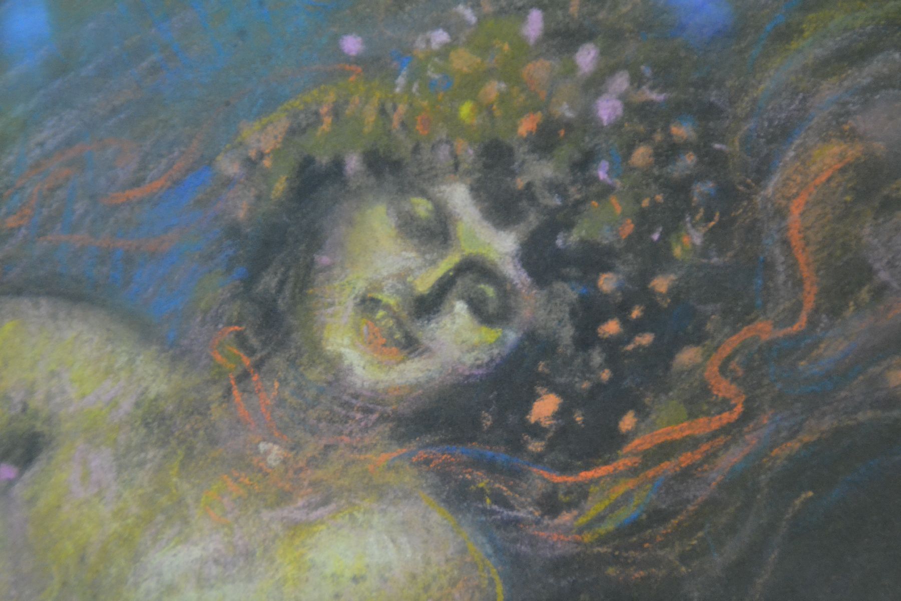 Detail e: Henry de Groux, 1866 Brüssel-1930 Marseille, die tanzende Isadora Duncan, Pastell auf Papier, rechts unten signiert, ca. 73x58cm, u.Gl., R. ca. ...