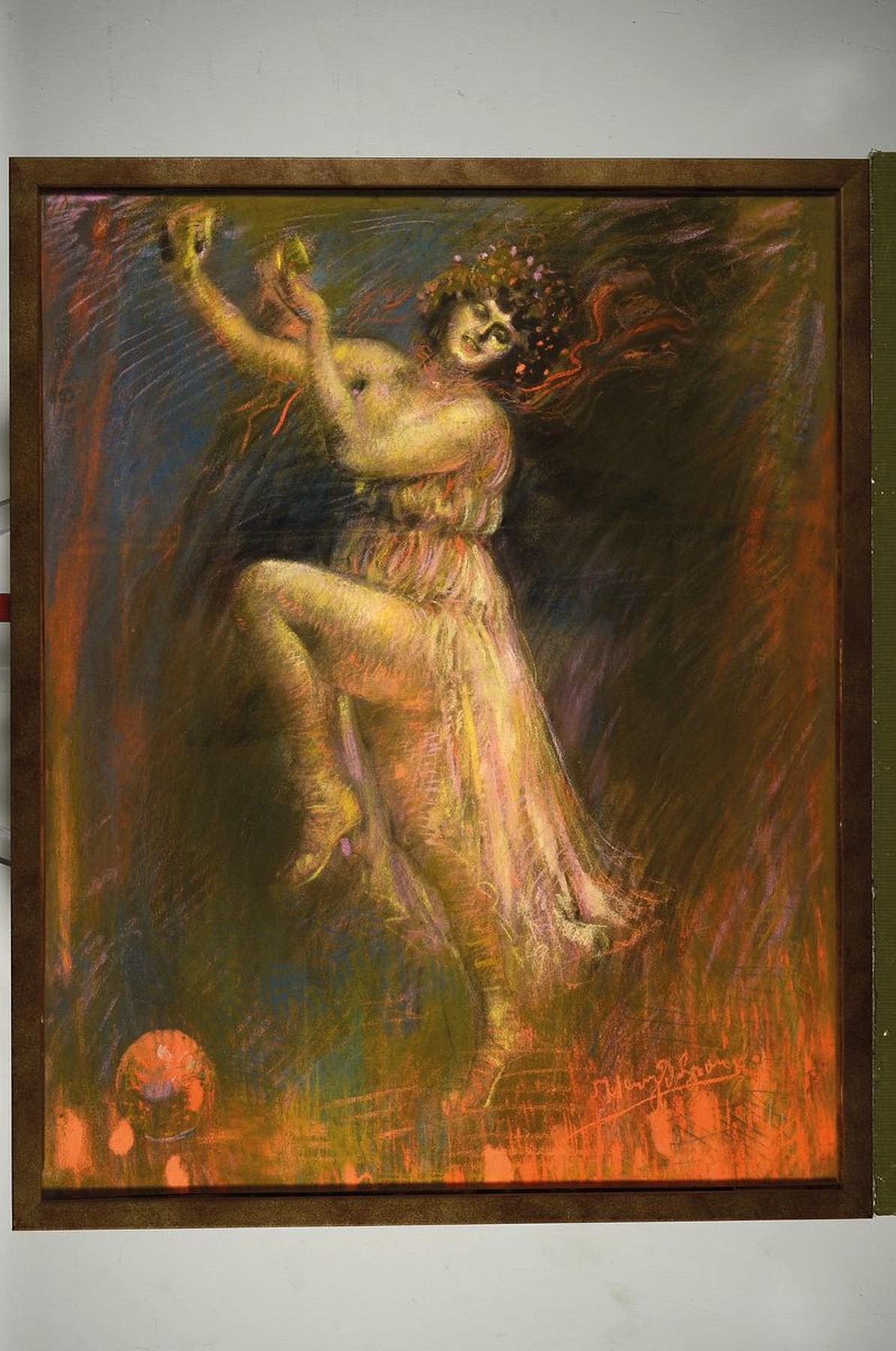 Detail k: Henry de Groux, 1866 Brüssel-1930 Marseille, die tanzende Isadora Duncan, Pastell auf Papier, rechts unten signiert, ca. 73x58cm, u.Gl., R. ca. ...