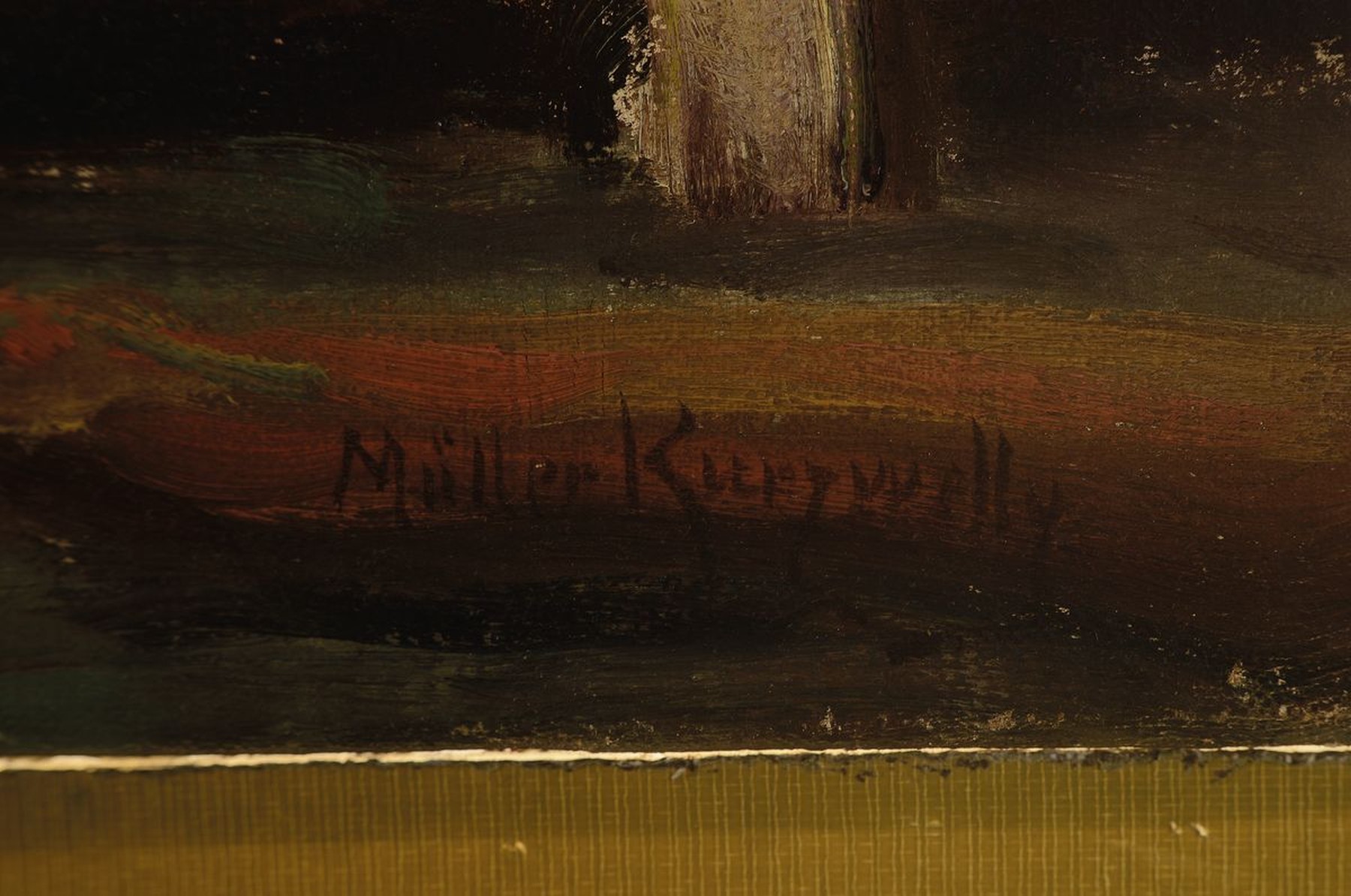 Detail a: Konrad Alexander Müller-Kurzwelly, 1855 Chemnitz-1914 Berlin, Studium an der Akademie Berlin, war tätig auf Rügen, Hiddensee und Ahrenshoop, hier: ...