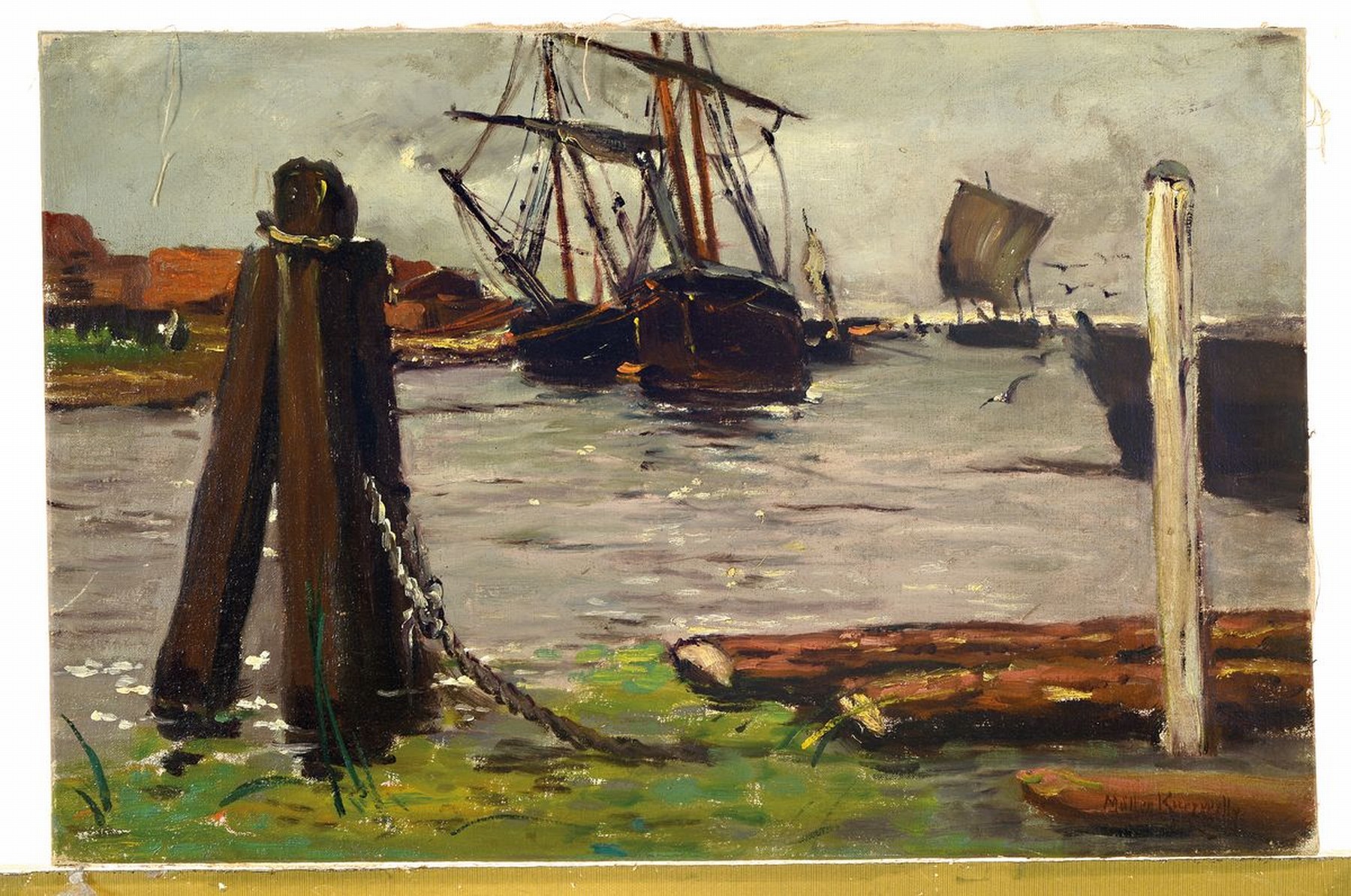 Detail k: Konrad Alexander Müller-Kurzwelly, 1855 Chemnitz-1914 Berlin, Studium an der Akademie Berlin, war tätig auf Rügen, Hiddensee und Ahrenshoop, hier: ...