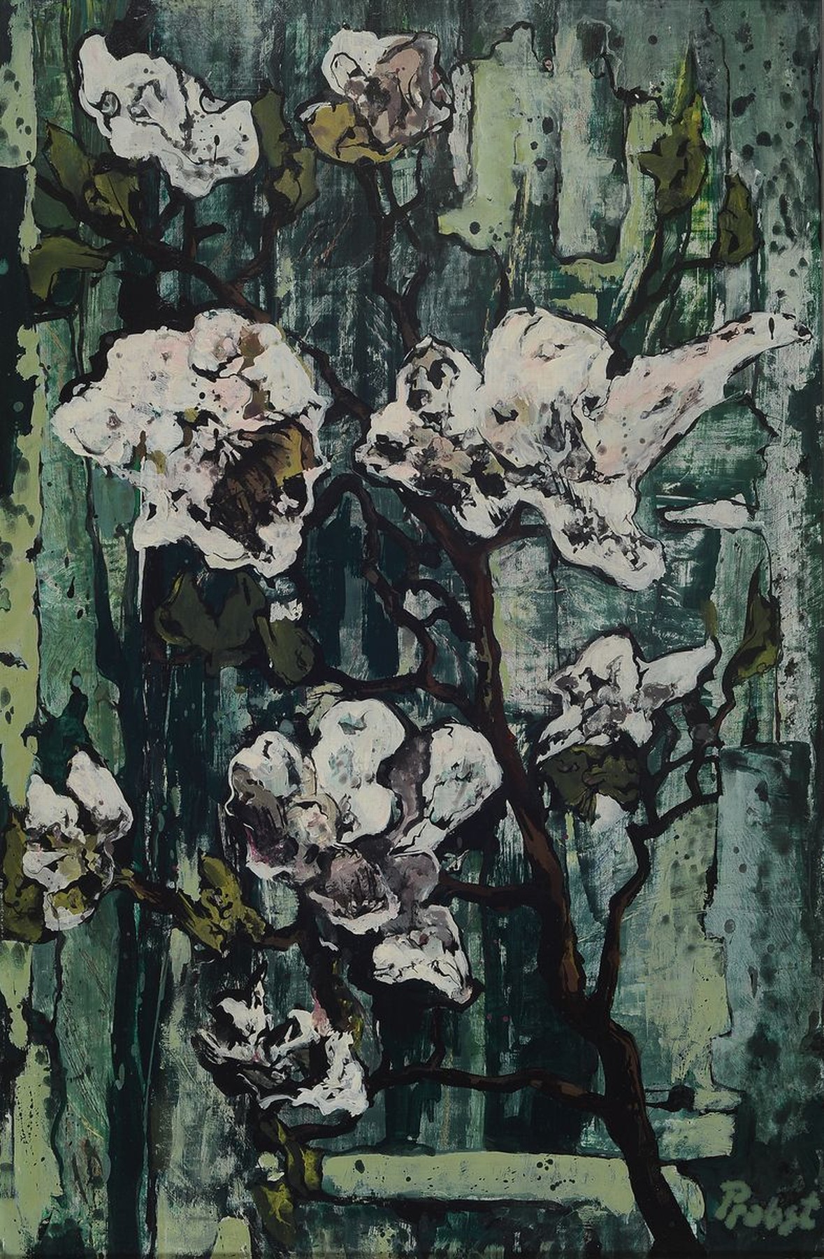 Franz Probst, 1912 Füssen-1999, Blumenstillleben, Öl/Malkarton, rechts unten signiert, ca. 60x40cm, R. ca. 62x42cm