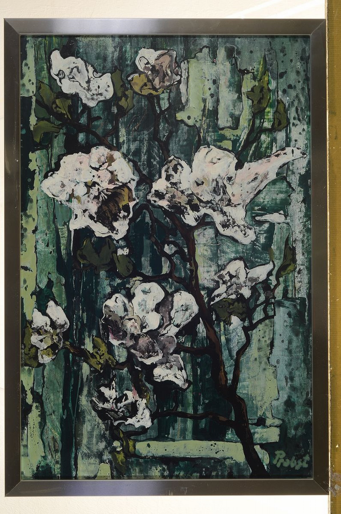 Detail k: Franz Probst, 1912 Füssen-1999, Blumenstillleben, Öl/Malkarton, rechts unten signiert, ca. 60x40cm, R. ca. 62x42cm