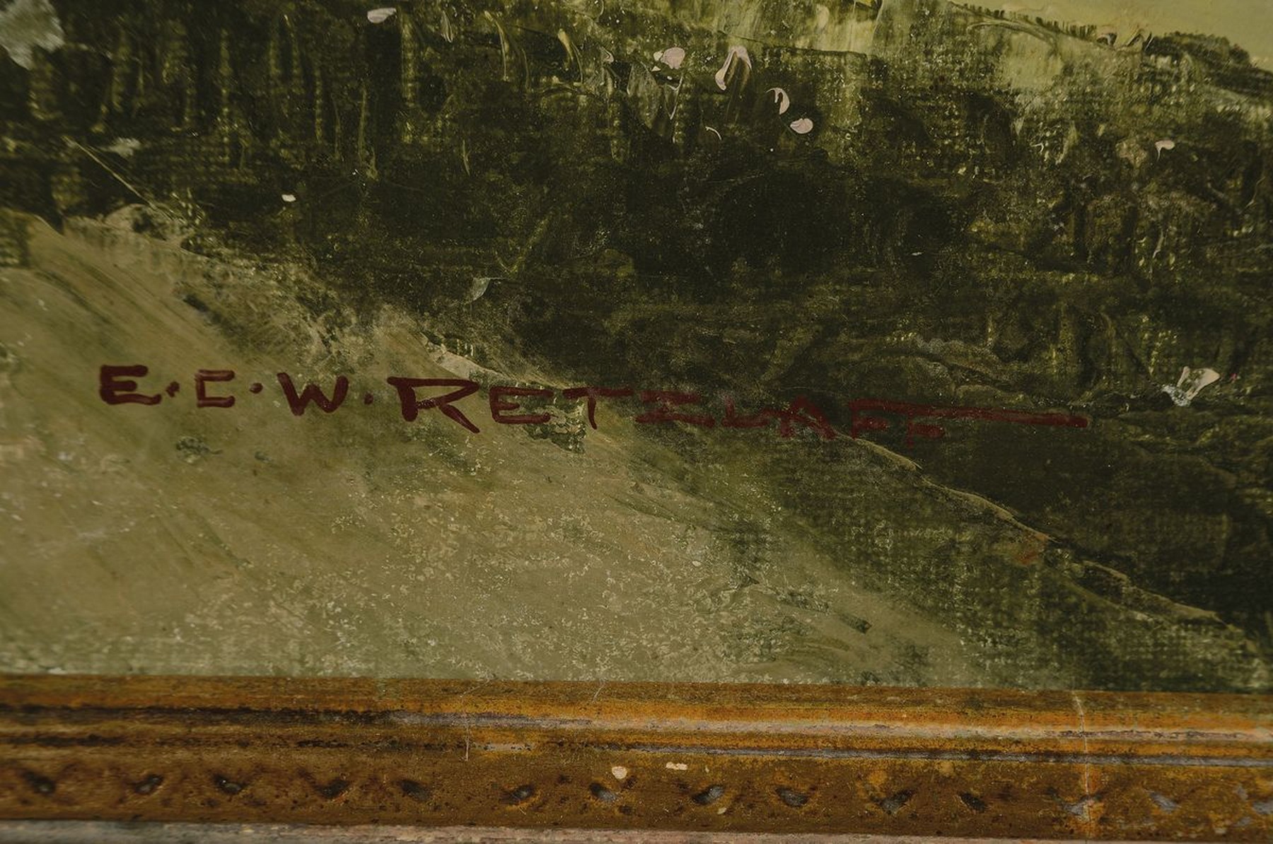 Detail a: Ernst Carl Walter Retzlaff, 1898-1976, Landschaft am Tegernsee, Öl/Lwd, links unten signiert, ca. 60x80cm, R. ca. 80x100cm