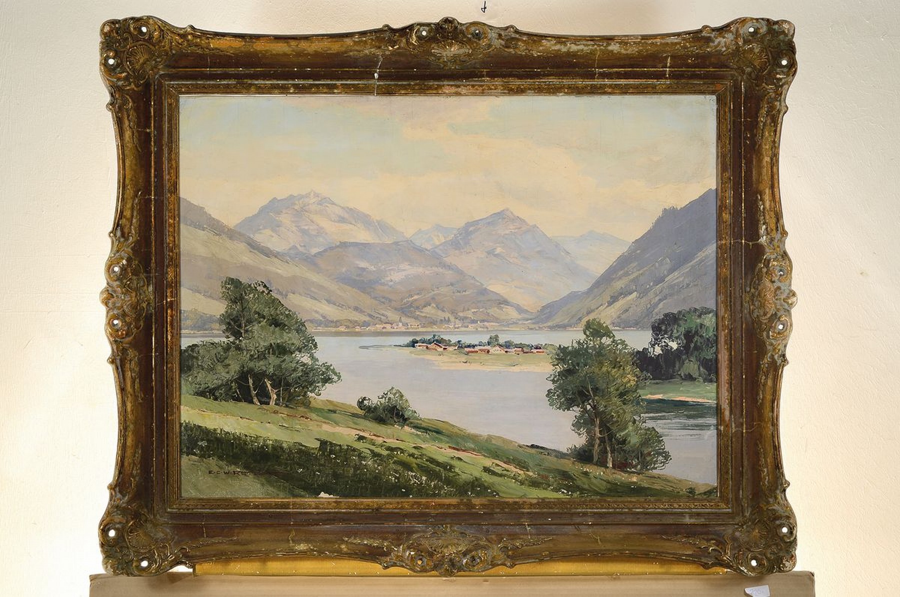Detail k: Ernst Carl Walter Retzlaff, 1898-1976, Landschaft am Tegernsee, Öl/Lwd, links unten signiert, ca. 60x80cm, R. ca. 80x100cm