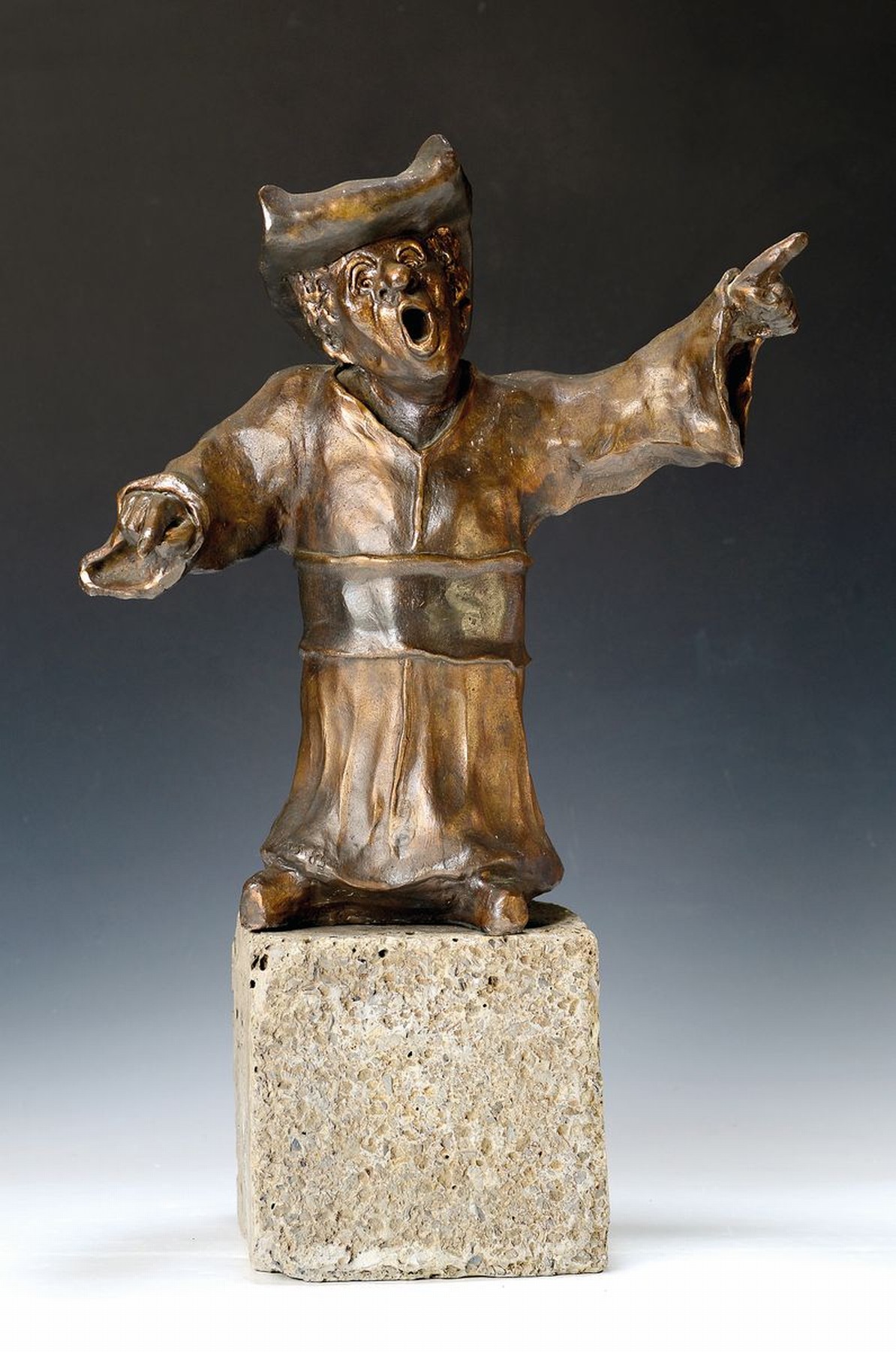 Nikos Wolfgang Dettmer, geb. 1956 Hamm, urspr. Opernregie Studium, hier: Bronzeskulptur "Don Basilio" aus dem Barbier von Sevilla, ...