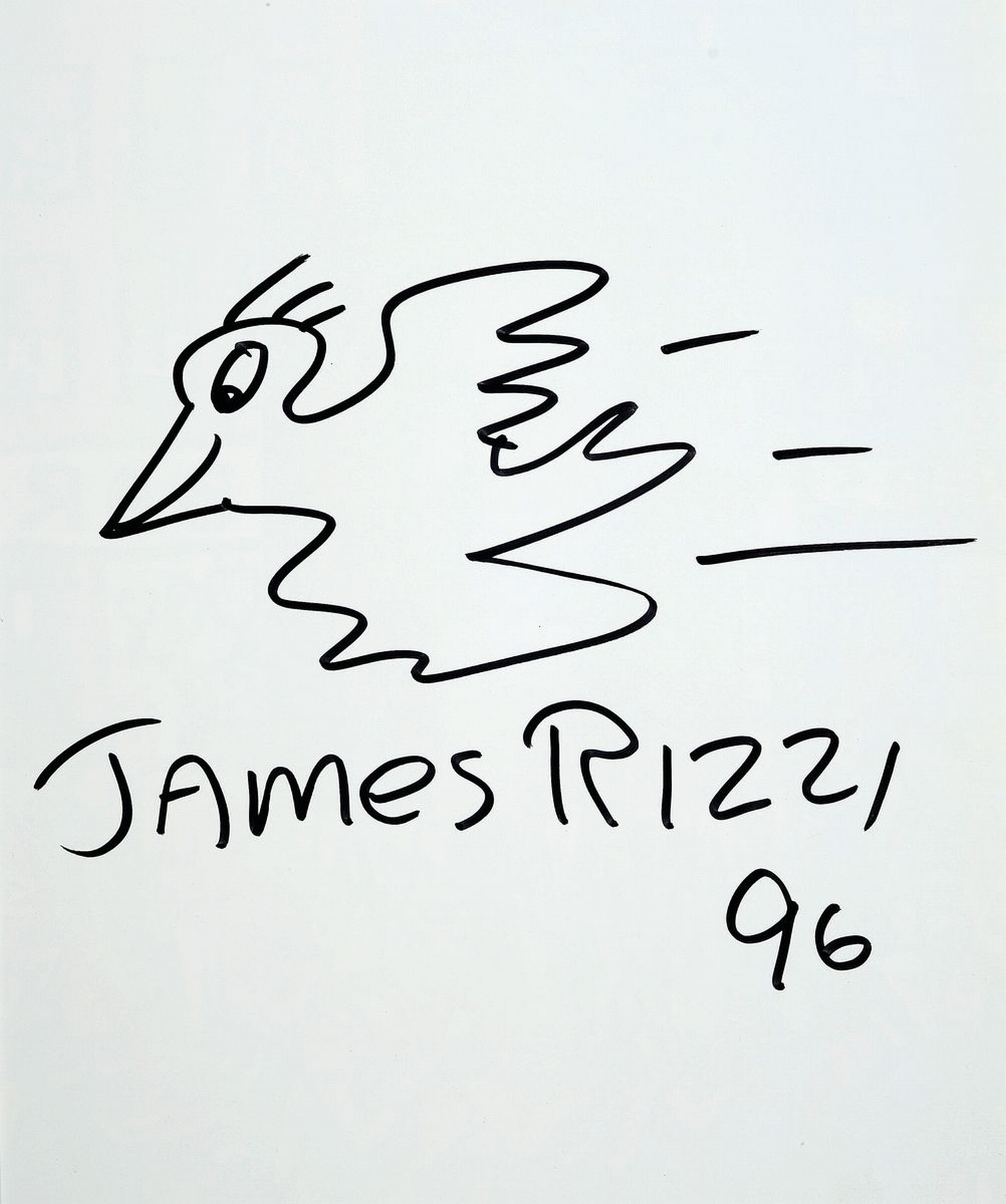 James Rizzi, 1950 New York - 2011 ebenda, "Bird", orig. Filzstiftzeichnung, handsigniertu. datiert 96, unter PP, 45x40 cm