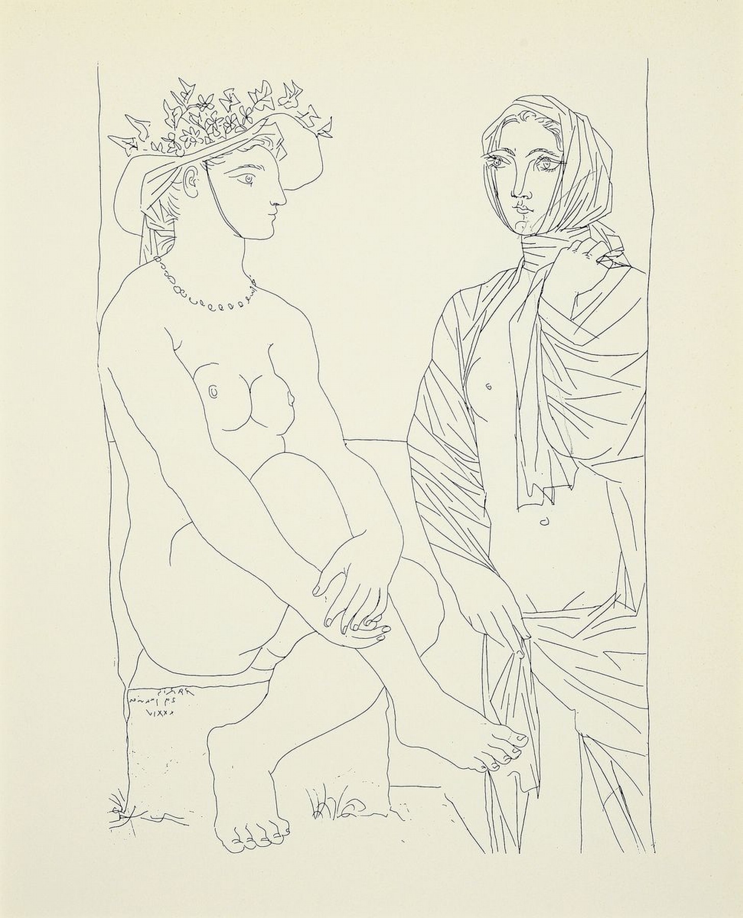 Pablo Picasso, 1881 Malaga - 1973 Mougins, drei Kunstdrucke aus Picassos Suite Vollard: Bildhauer mit Skulpturengruppe dreier Tänzerinnen, Junge ...