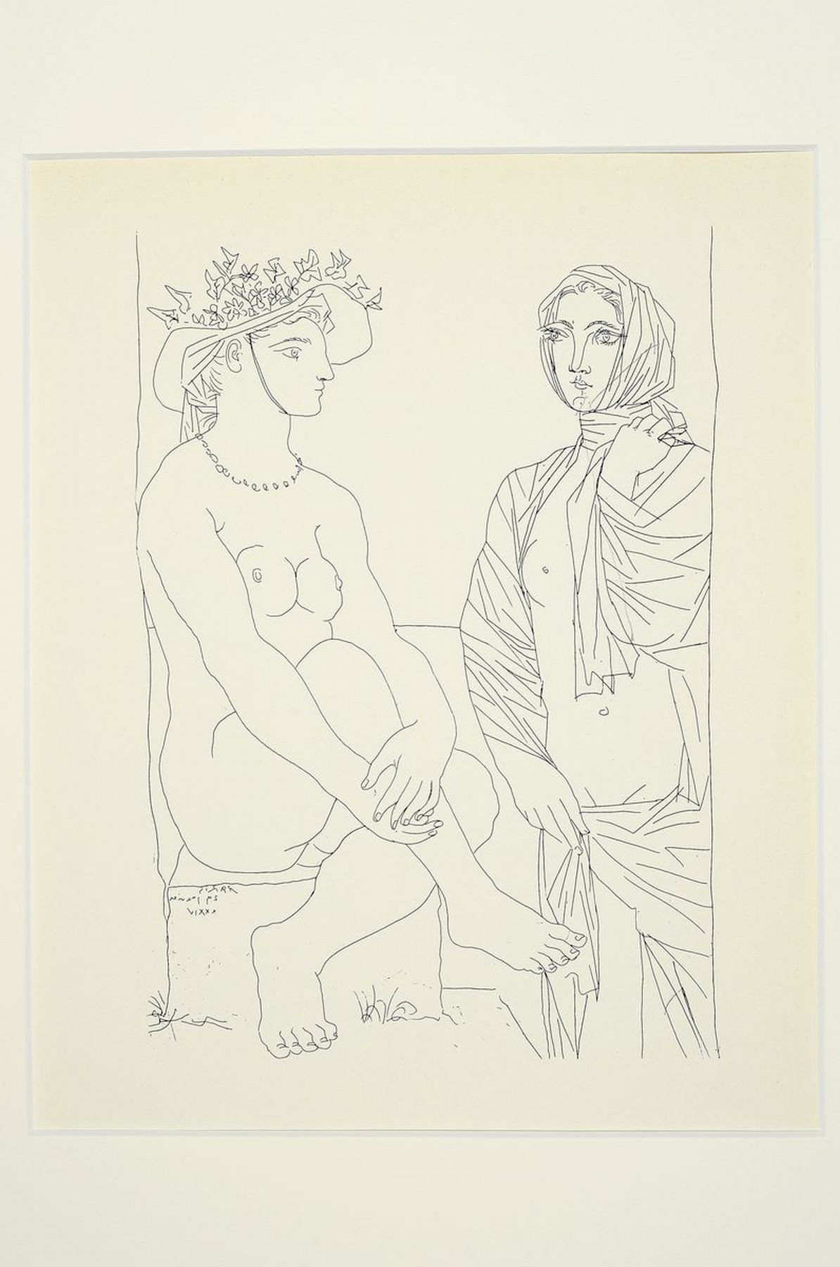 Detail k: Pablo Picasso, 1881 Malaga - 1973 Mougins, drei Kunstdrucke aus Picassos Suite Vollard: Bildhauer mit Skulpturengruppe dreier Tänzerinnen, Junge ...