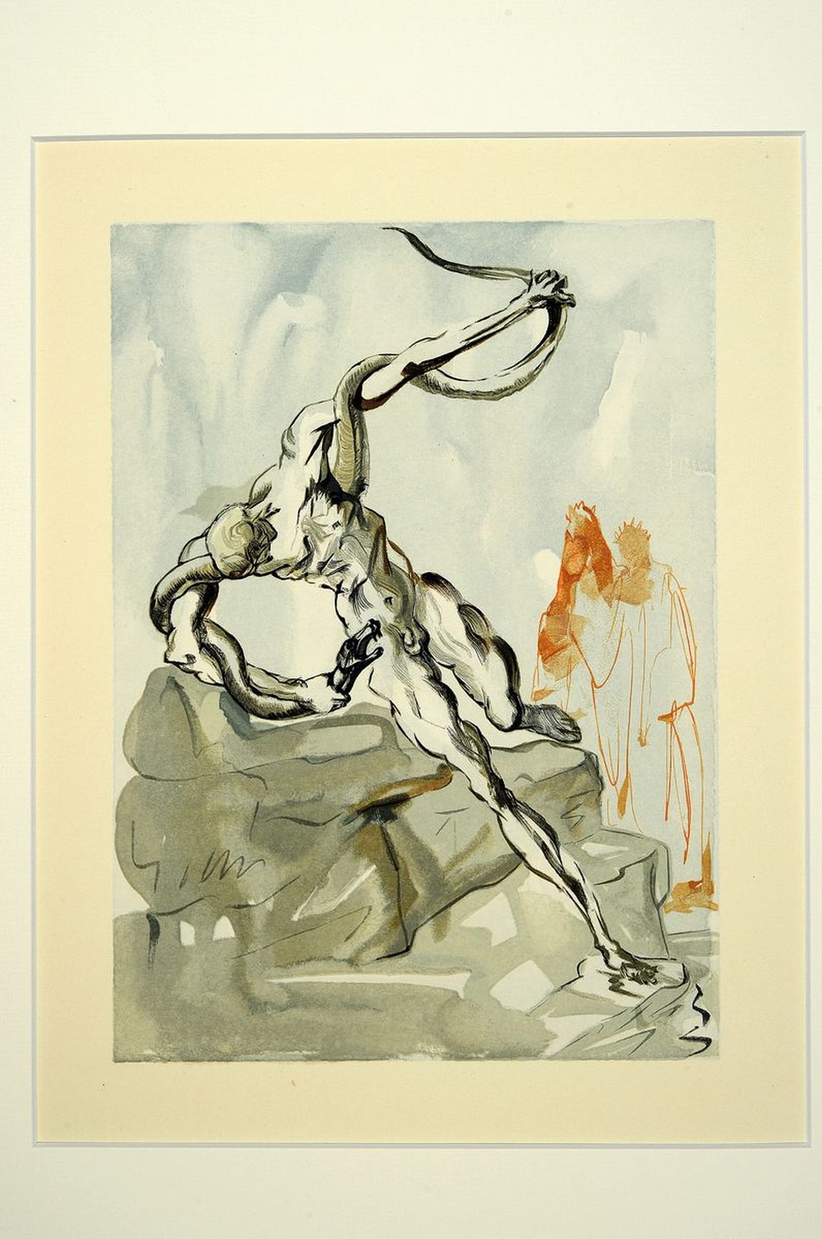 Detail k: Salvador Dali, 1904 Figueres - 1989 ebenda, drei Farbholzschnitte auf Rives, aus der Seriezu Dante Alighieris "Die Göttliche Komödie": ...