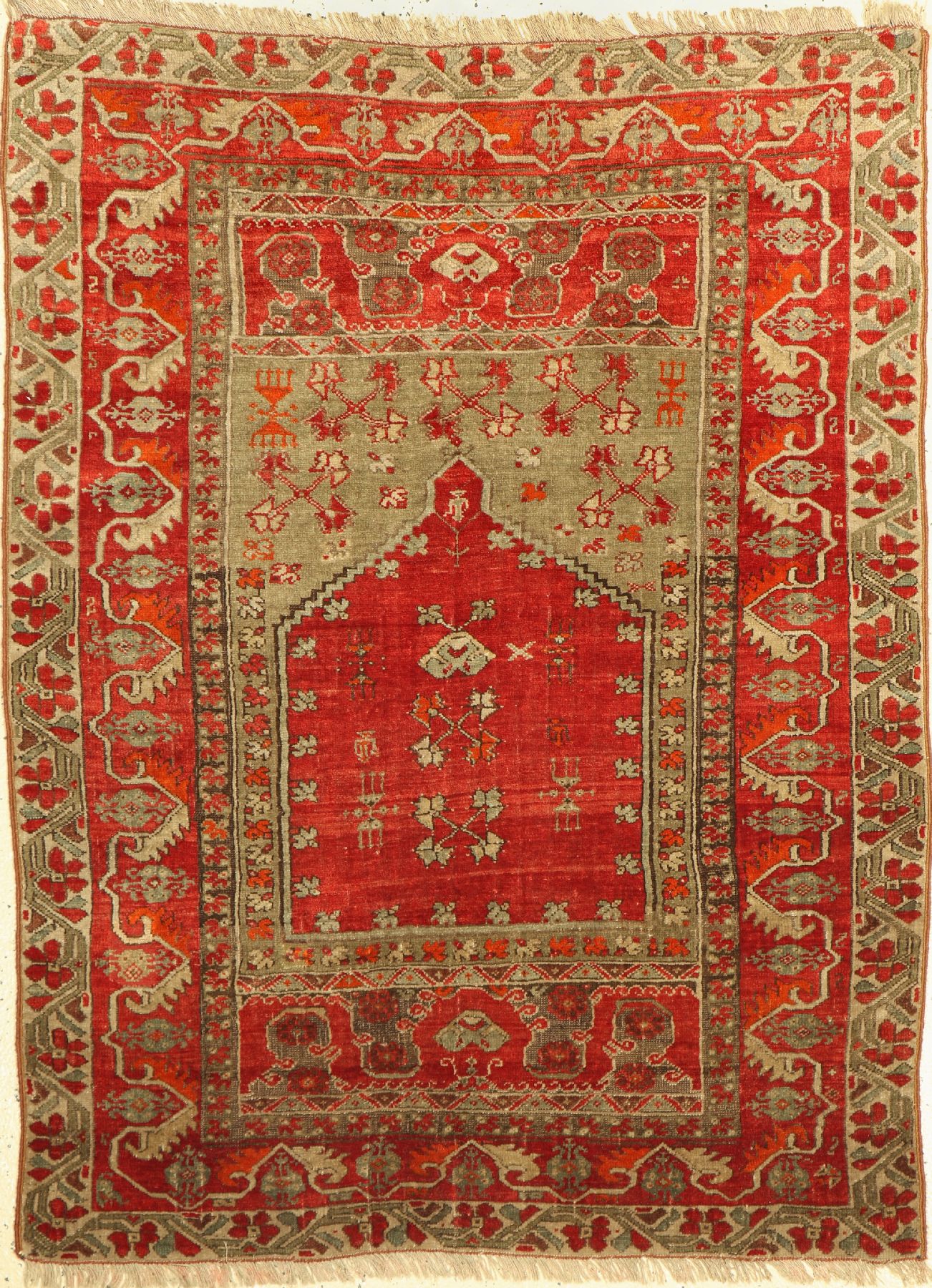 Antiker Yürük, Türkei, um 1900, Wolle auf Wolle, ca. 140 x 106 cm, EHZ: 3