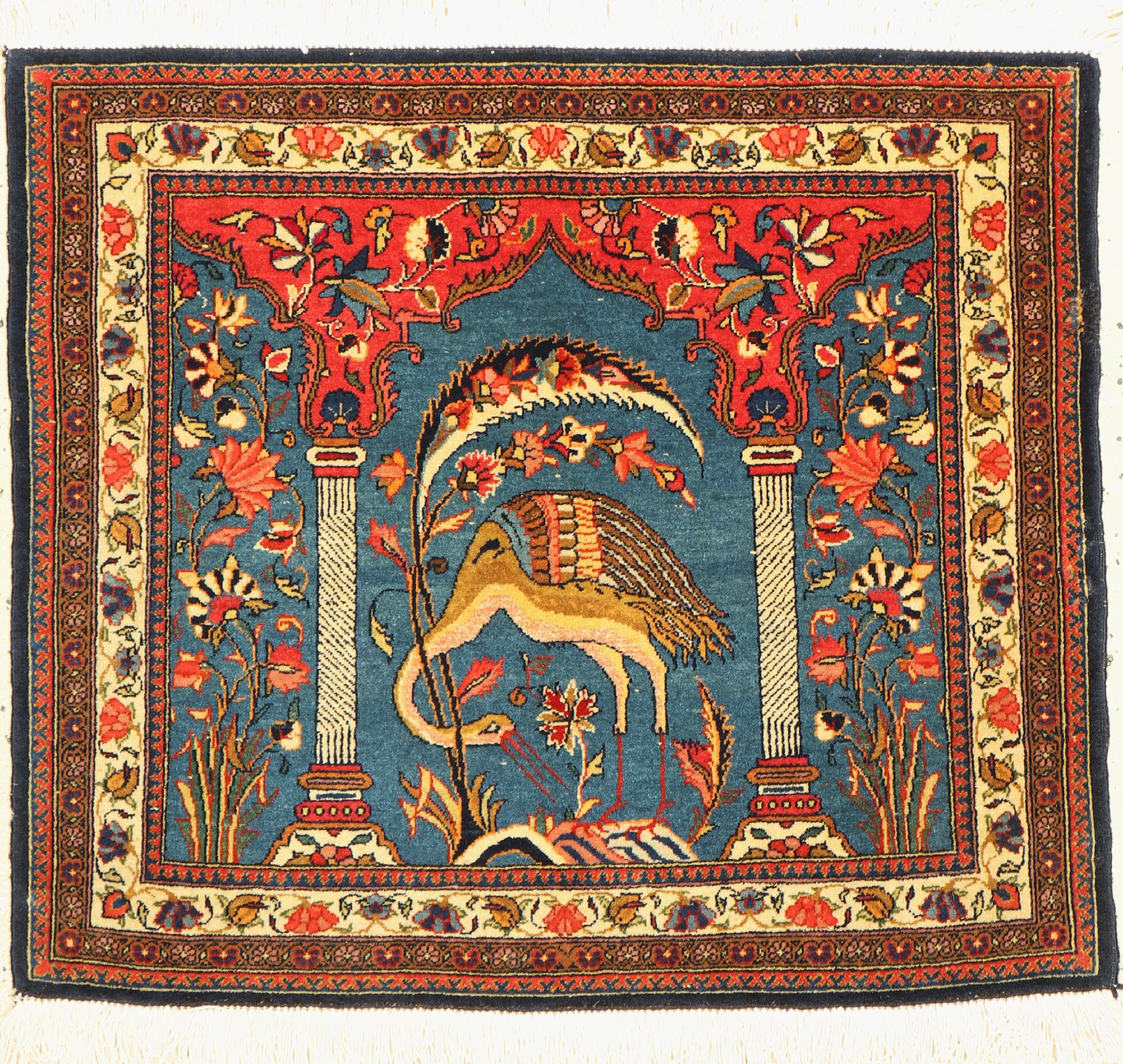 Keschan Kork fein, Persien, um 1950, Korkwolle, ca. 75 x 65 cm, EHZ: 2