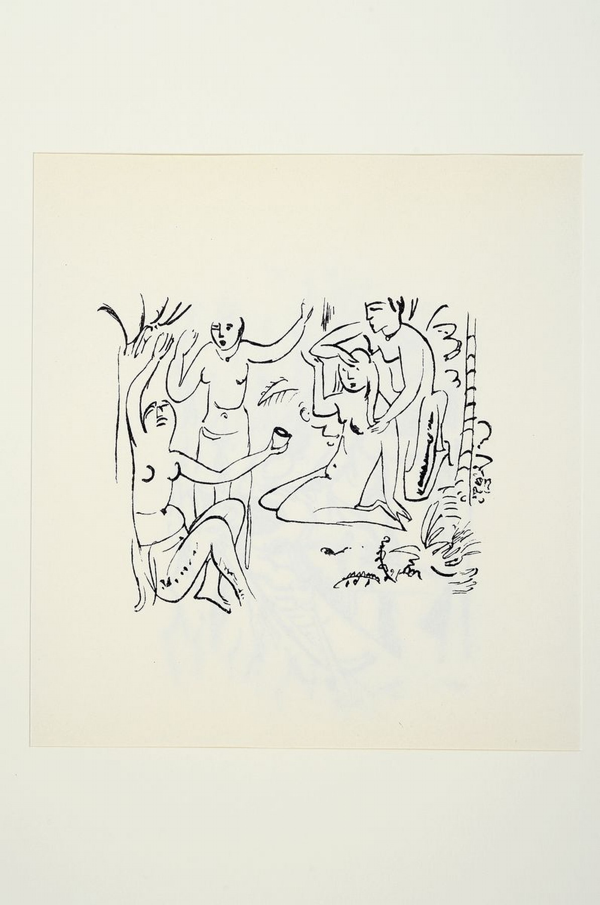 Detail l: Hermann Max Pechstein, 1881 Zwickau - 1955 Berlin, Zwei Lithographien (1972), Verlag Propyläen, Berlin 1972, 400er Auflage, nach den ...