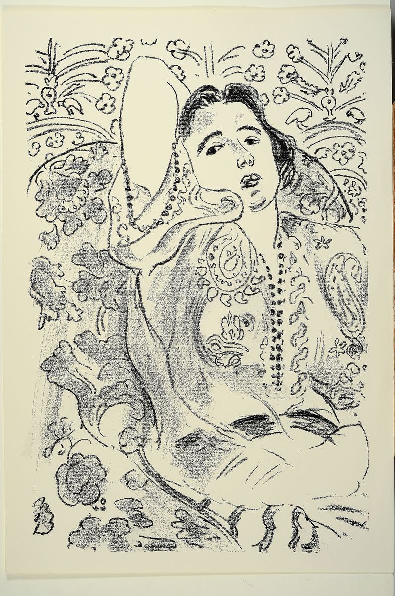 Detail k: Henri Matisse, 1869 Le Chateau-Cambresis - 1954 Nizza, Vierfarbdruck, "Arabesque" (Lithographie 1924), Galerie Maeght, Paris, Alterssp., ...