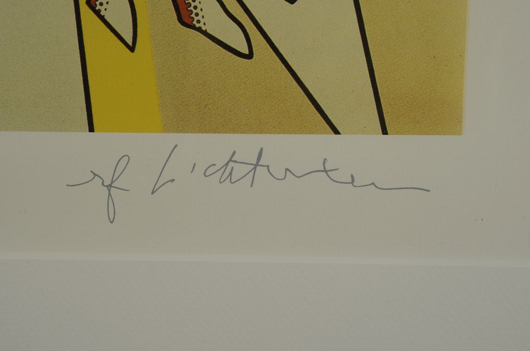Detail a: Roy Lichtenstein, 1923 New York - 1997 New York, Lithographie, "Horseman"/Der Rote Reiter, Rezeption des futuristischen Gemäldes Carlo ...